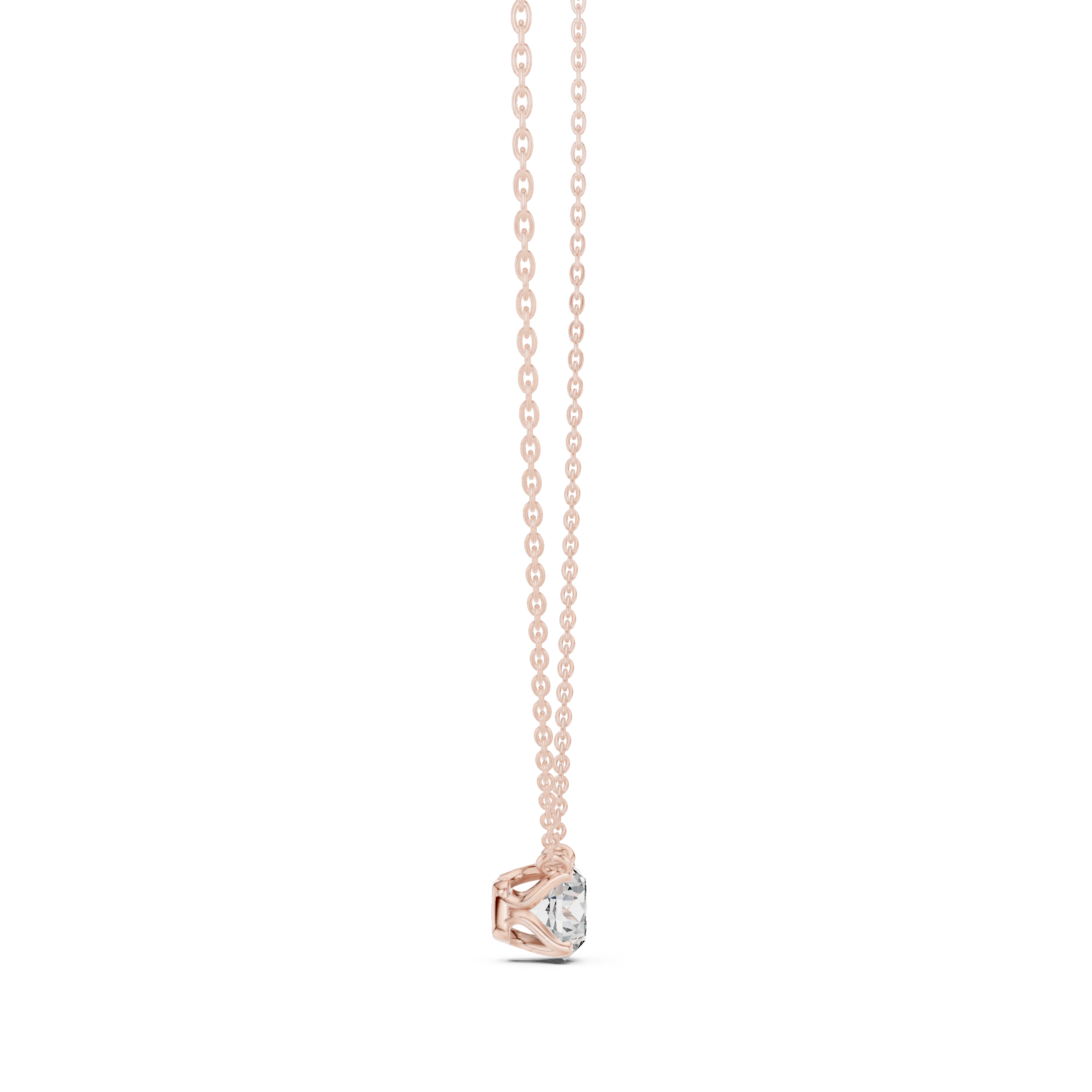 Minimalist Floating Round Solitaire Necklace with Integrated Setting