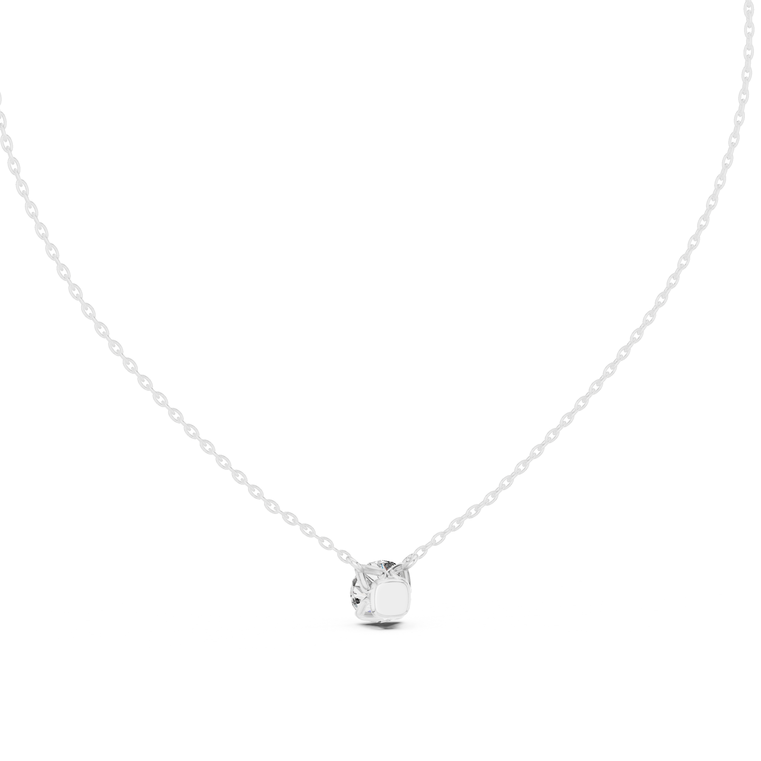 Minimalist Floating Round Solitaire Necklace with Integrated Setting