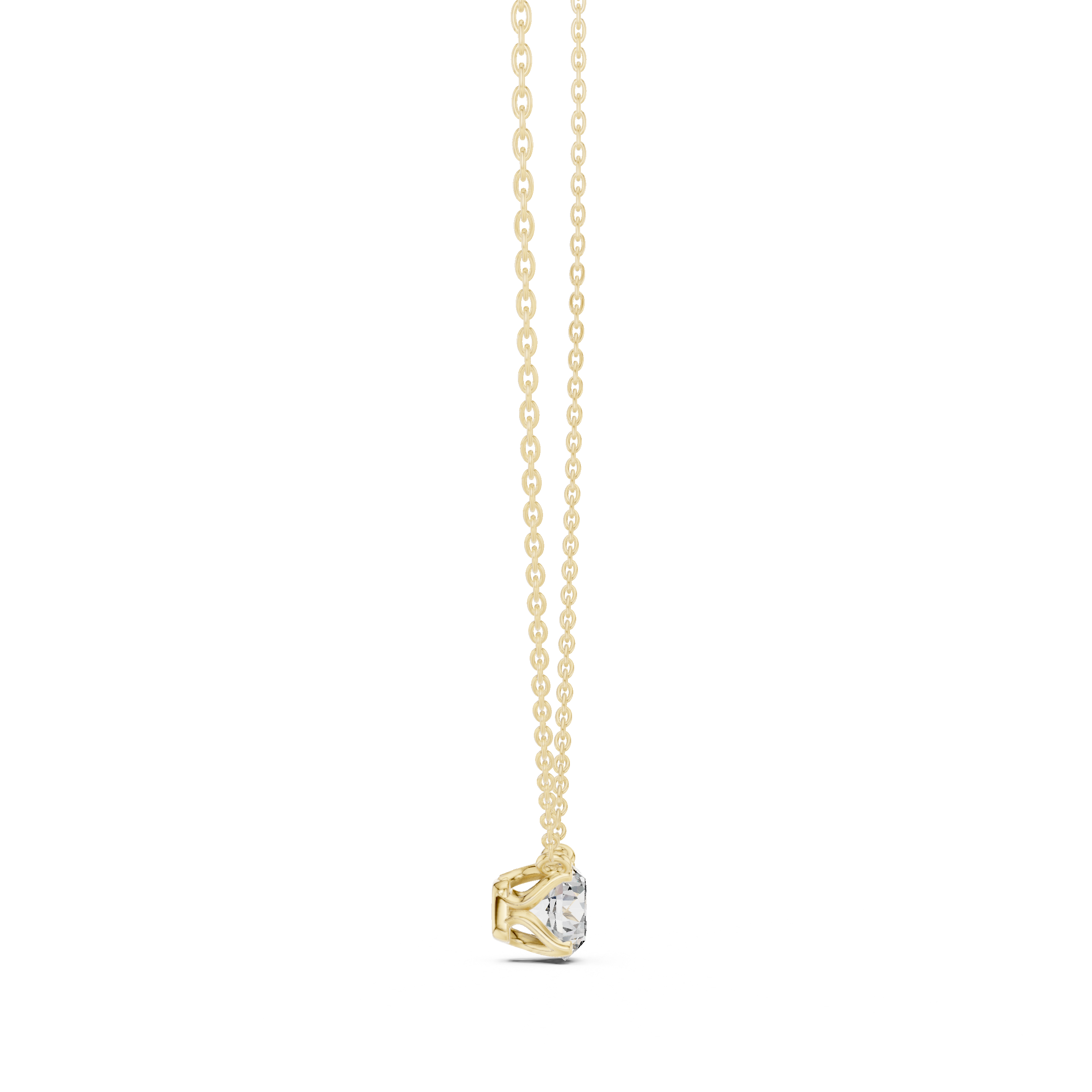 Minimalist Floating Round Solitaire Necklace with Integrated Setting