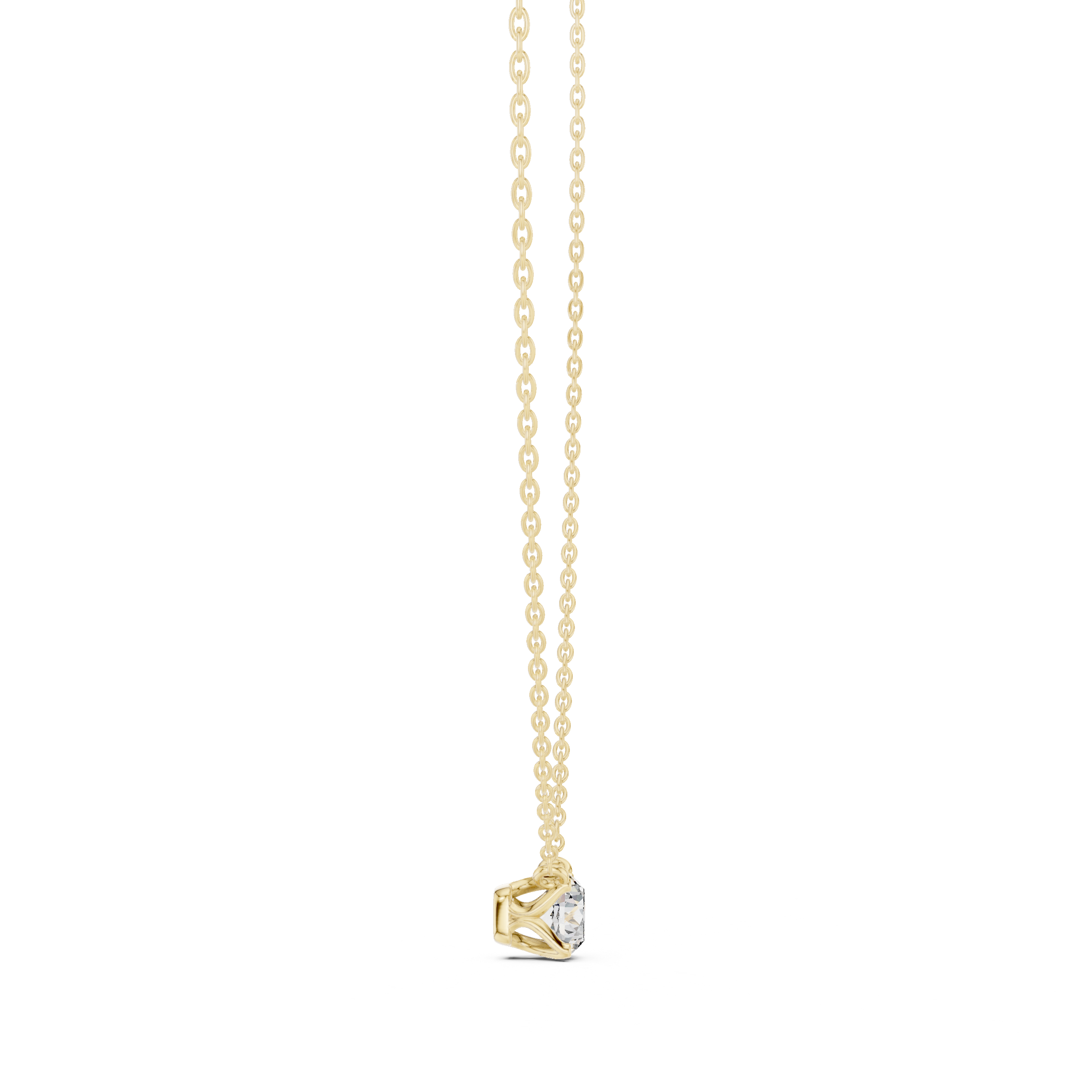 Petite Floating Round Solitaire Necklace in Minimal Four-Prong Setting
