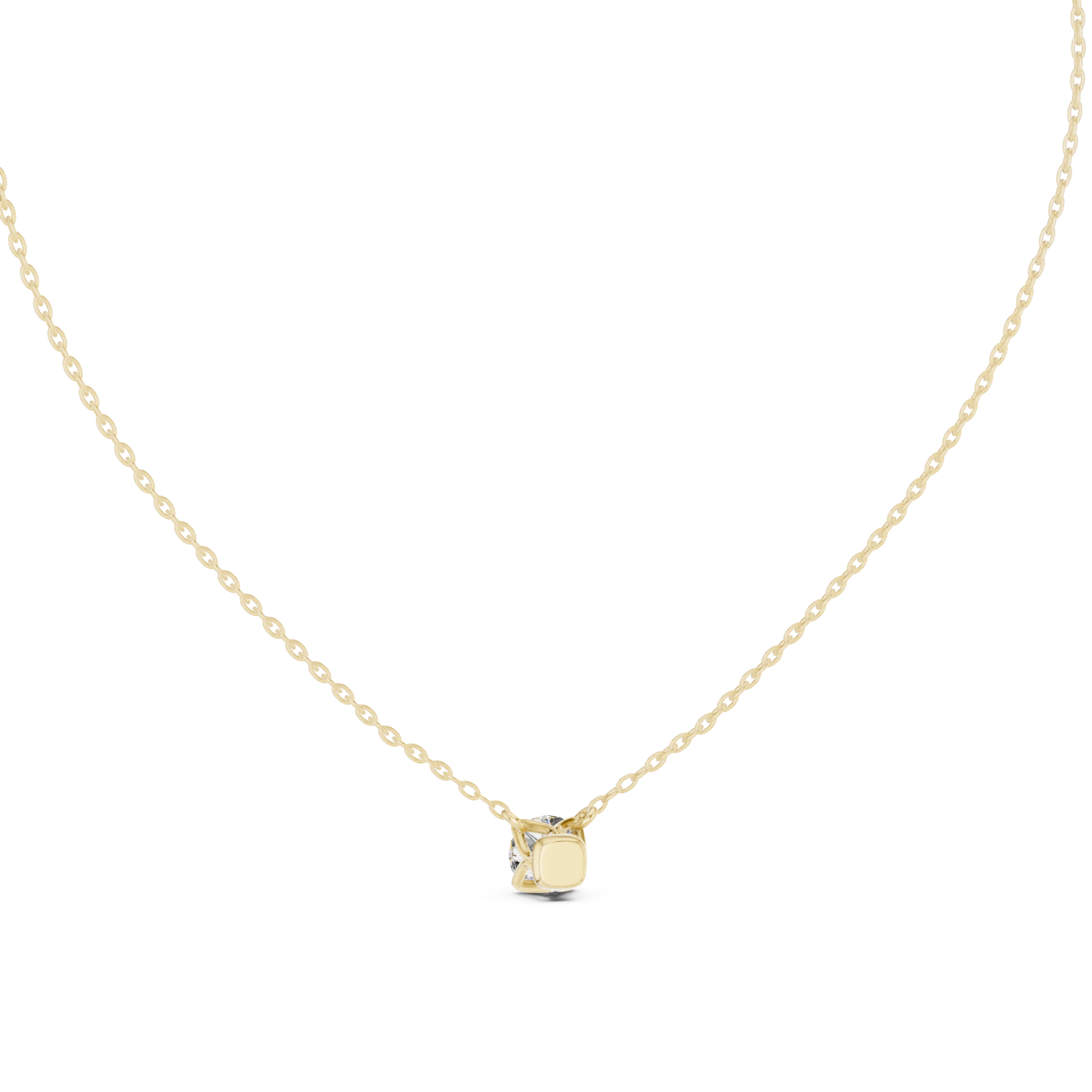 Petite Floating Round Solitaire Necklace in Minimal Four-Prong Setting