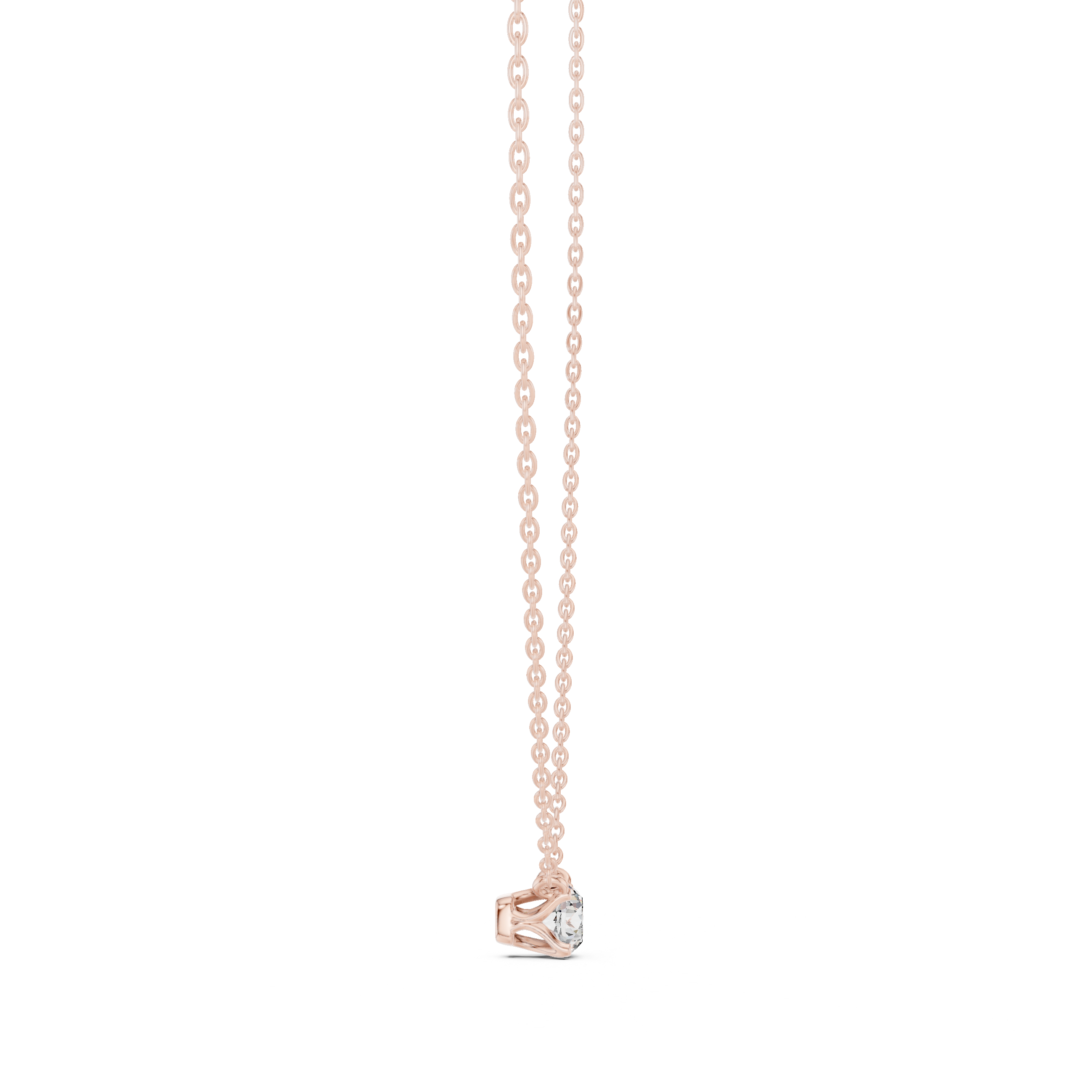 Minimal Floating Round Solitaire Necklace in Petite Four-Prong Setting