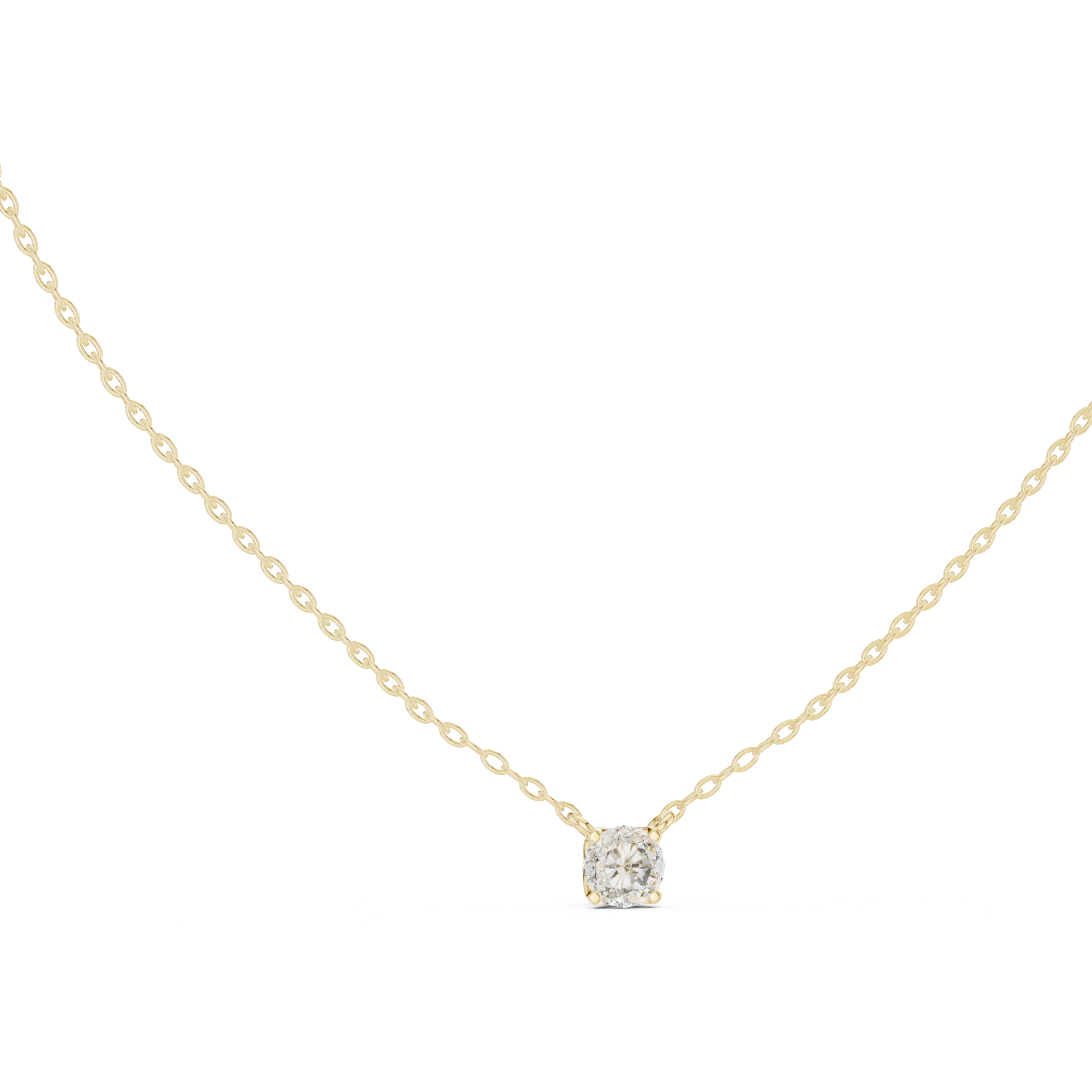 Minimal Floating Round Solitaire Necklace in Petite Four-Prong Setting