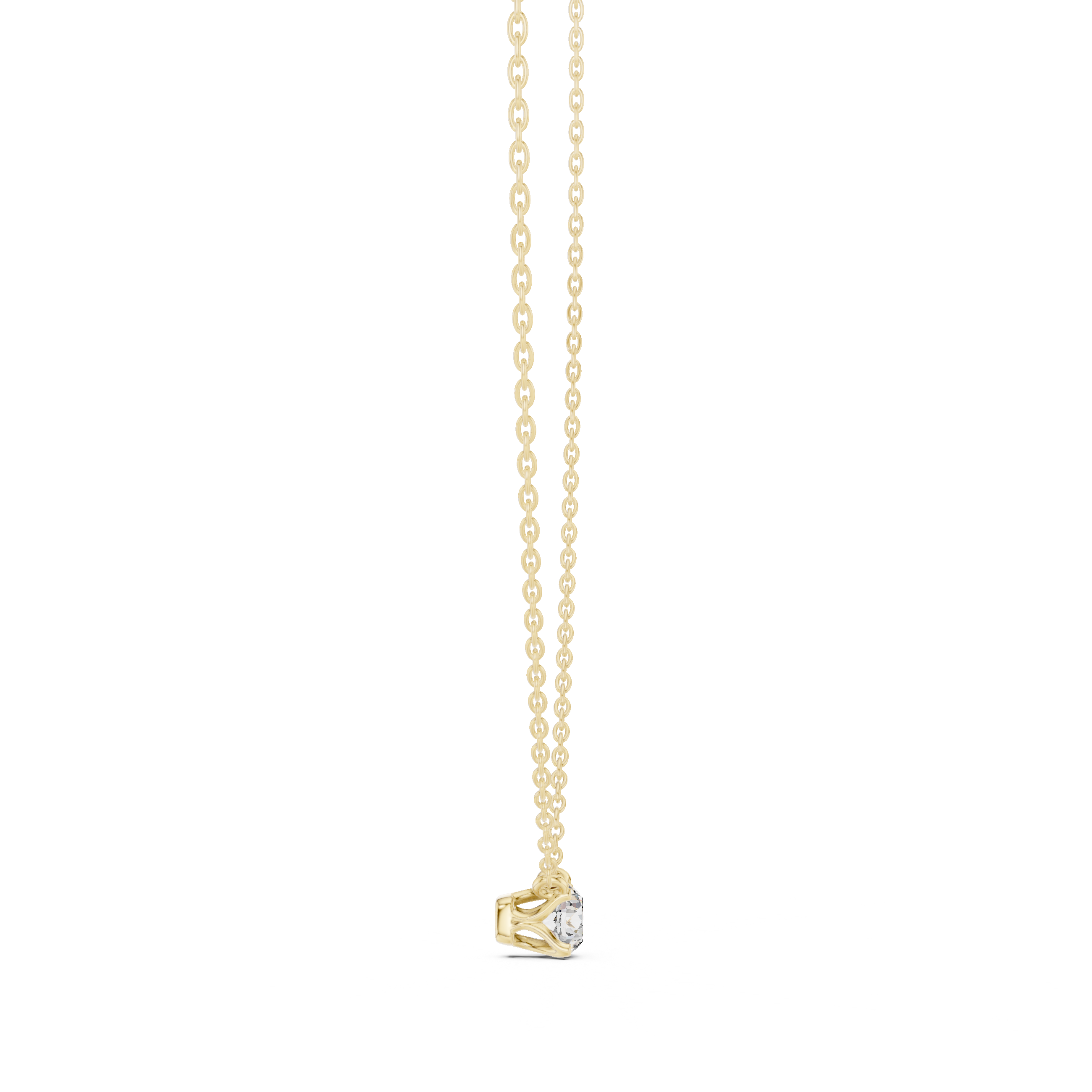 Minimal Floating Round Solitaire Necklace in Petite Four-Prong Setting