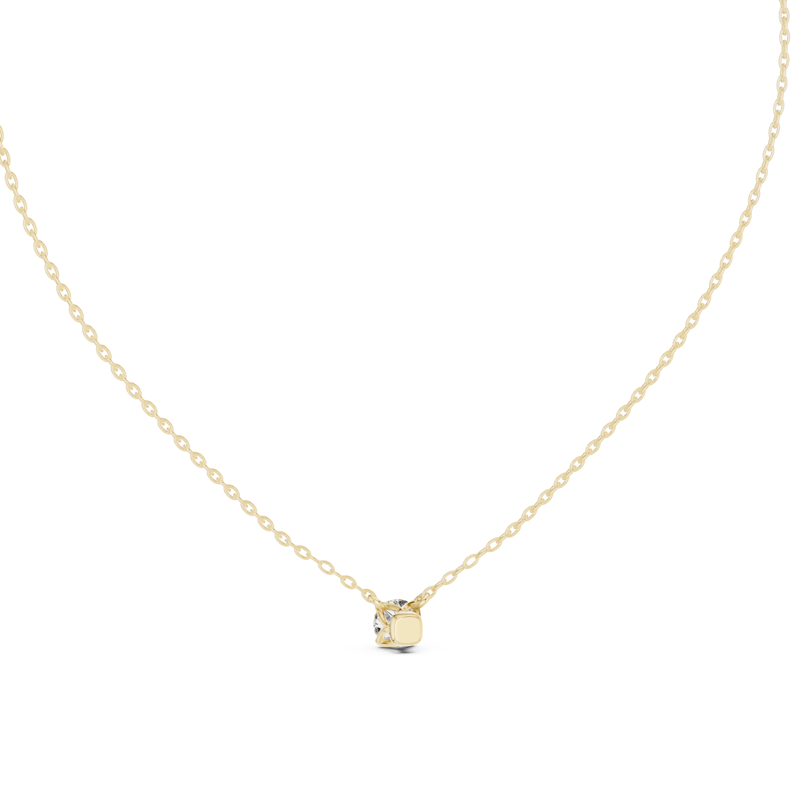 Minimal Floating Round Solitaire Necklace in Petite Four-Prong Setting