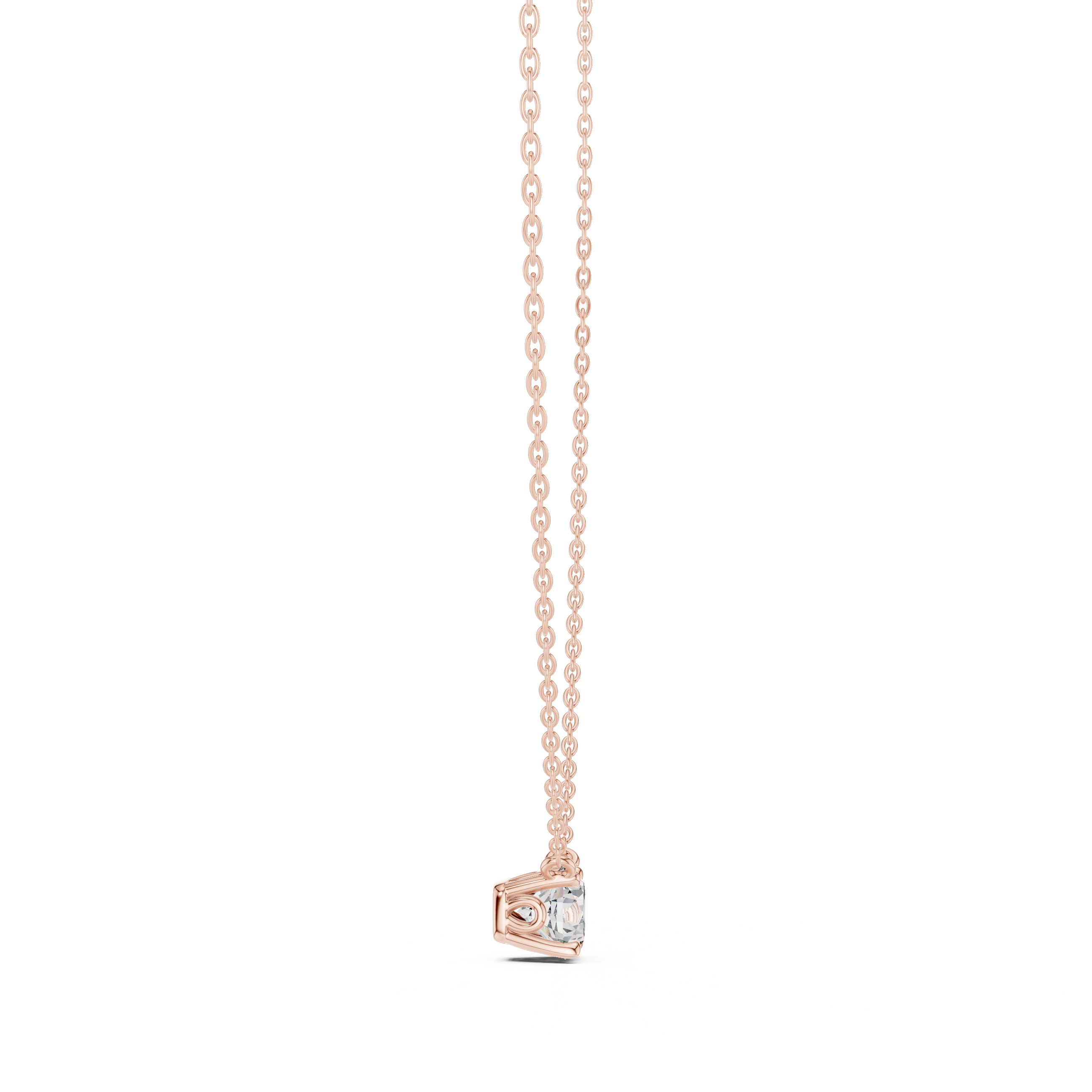 Classic Floating Round Solitaire Necklace in Elegant Four-Prong Basket Setting