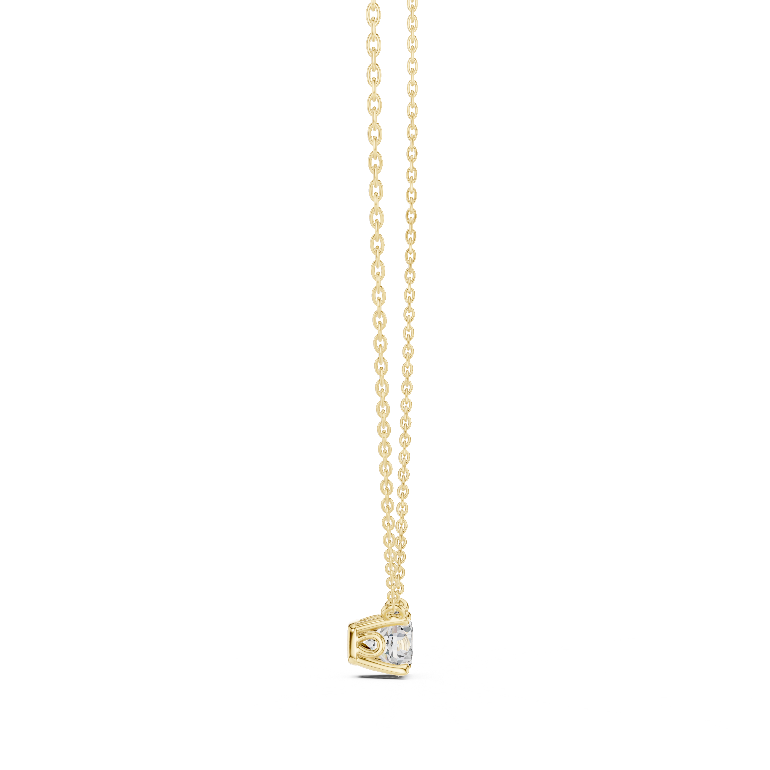 Classic Floating Round Solitaire Necklace in Elegant Four-Prong Basket Setting