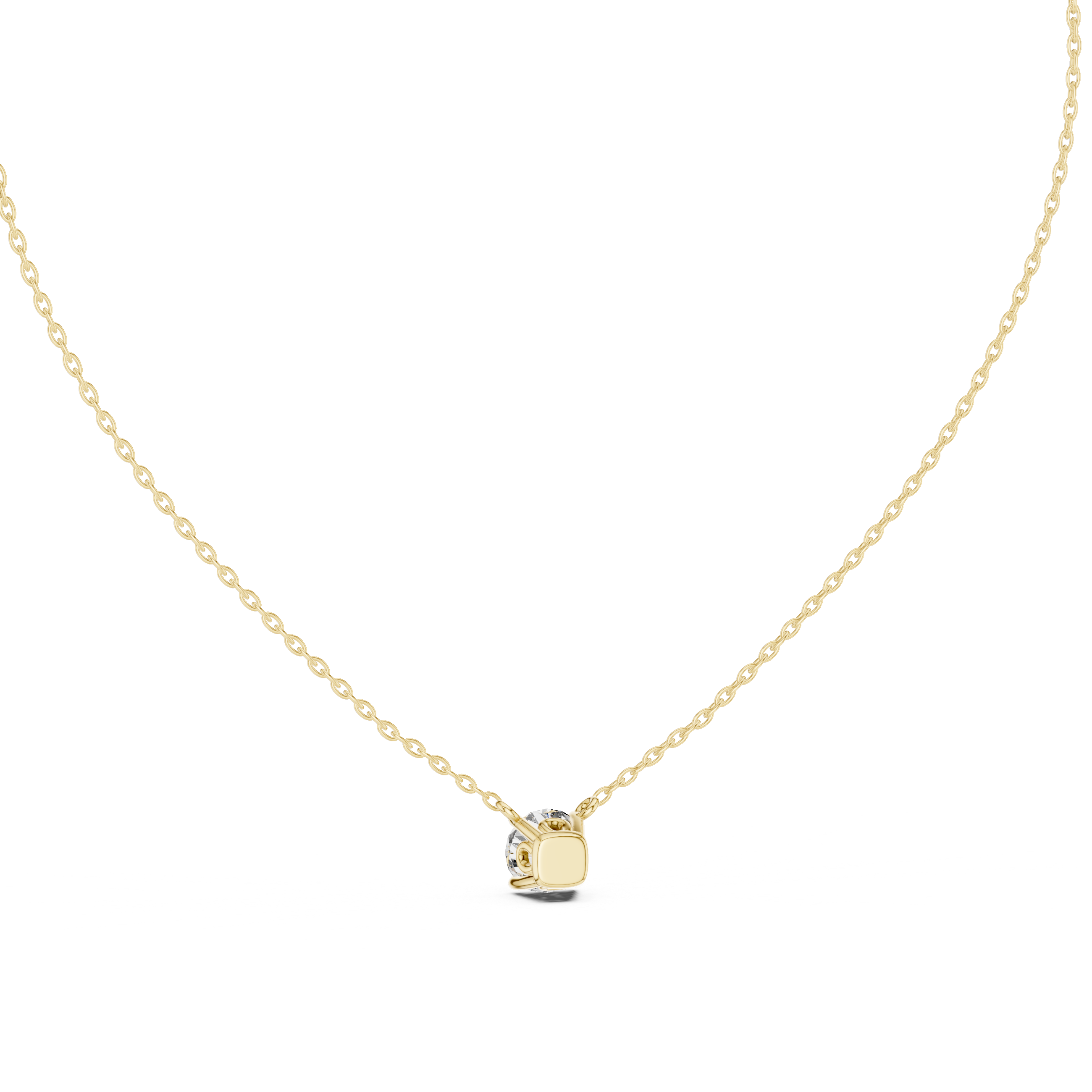 Classic Floating Round Solitaire Necklace in Elegant Four-Prong Basket Setting