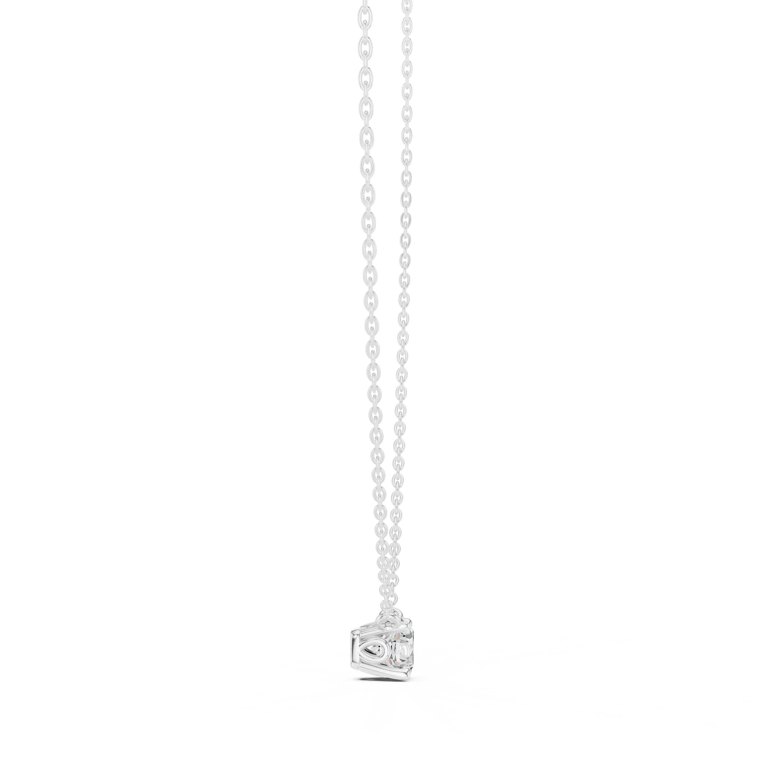 Petite Floating Round Solitaire Necklace in Minimal Four-Prong Setting