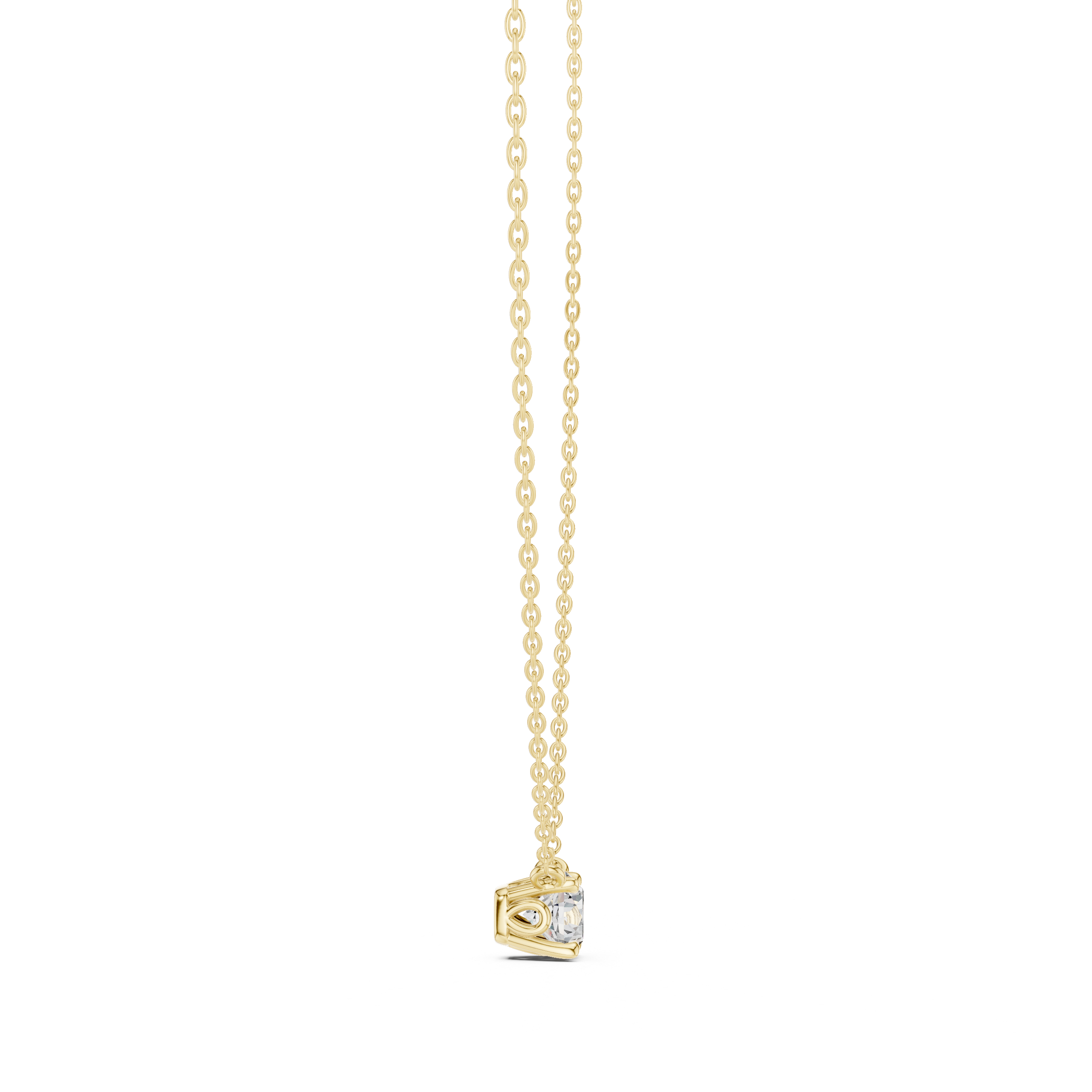Petite Floating Round Solitaire Necklace in Minimal Four-Prong Setting