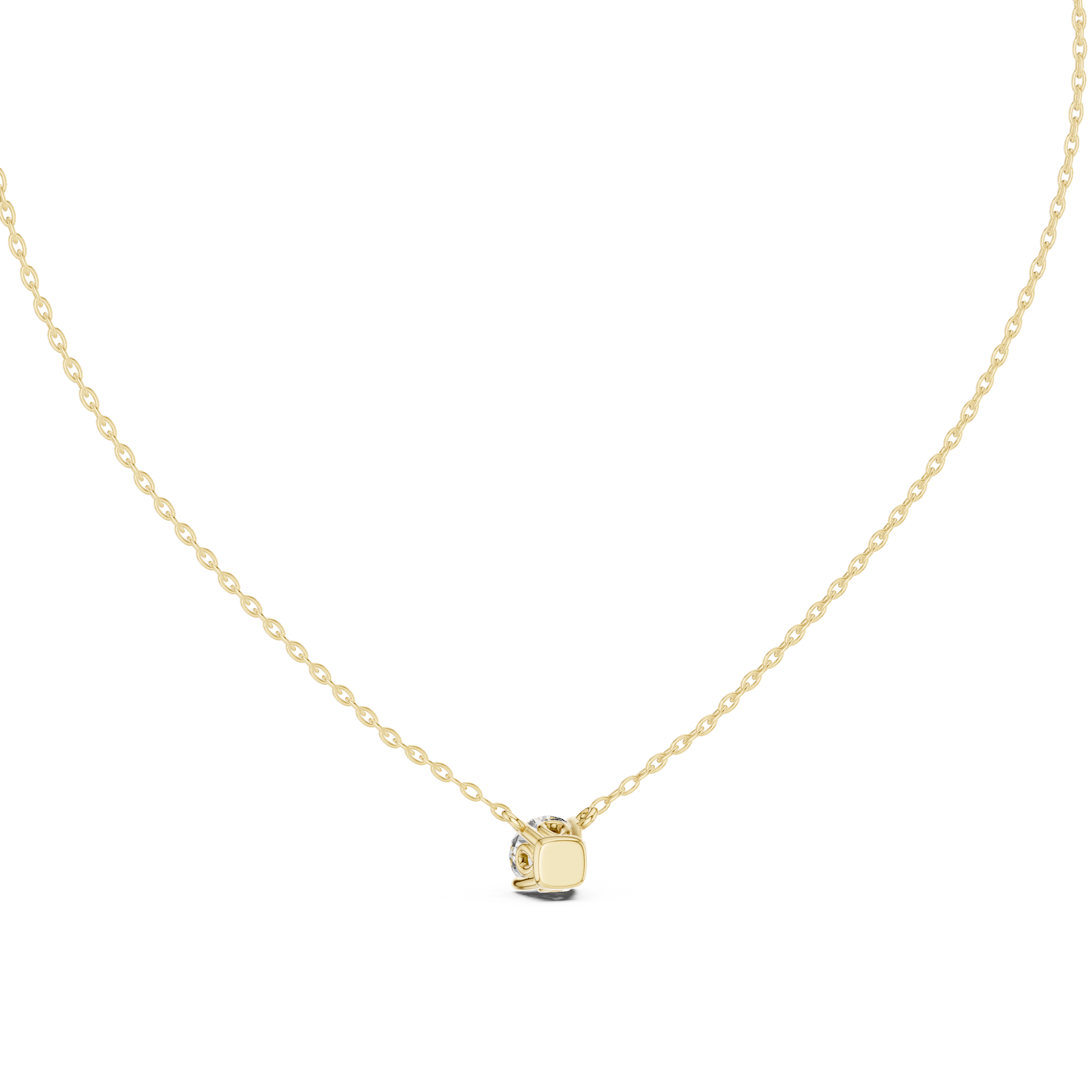 Petite Floating Round Solitaire Necklace in Minimal Four-Prong Setting