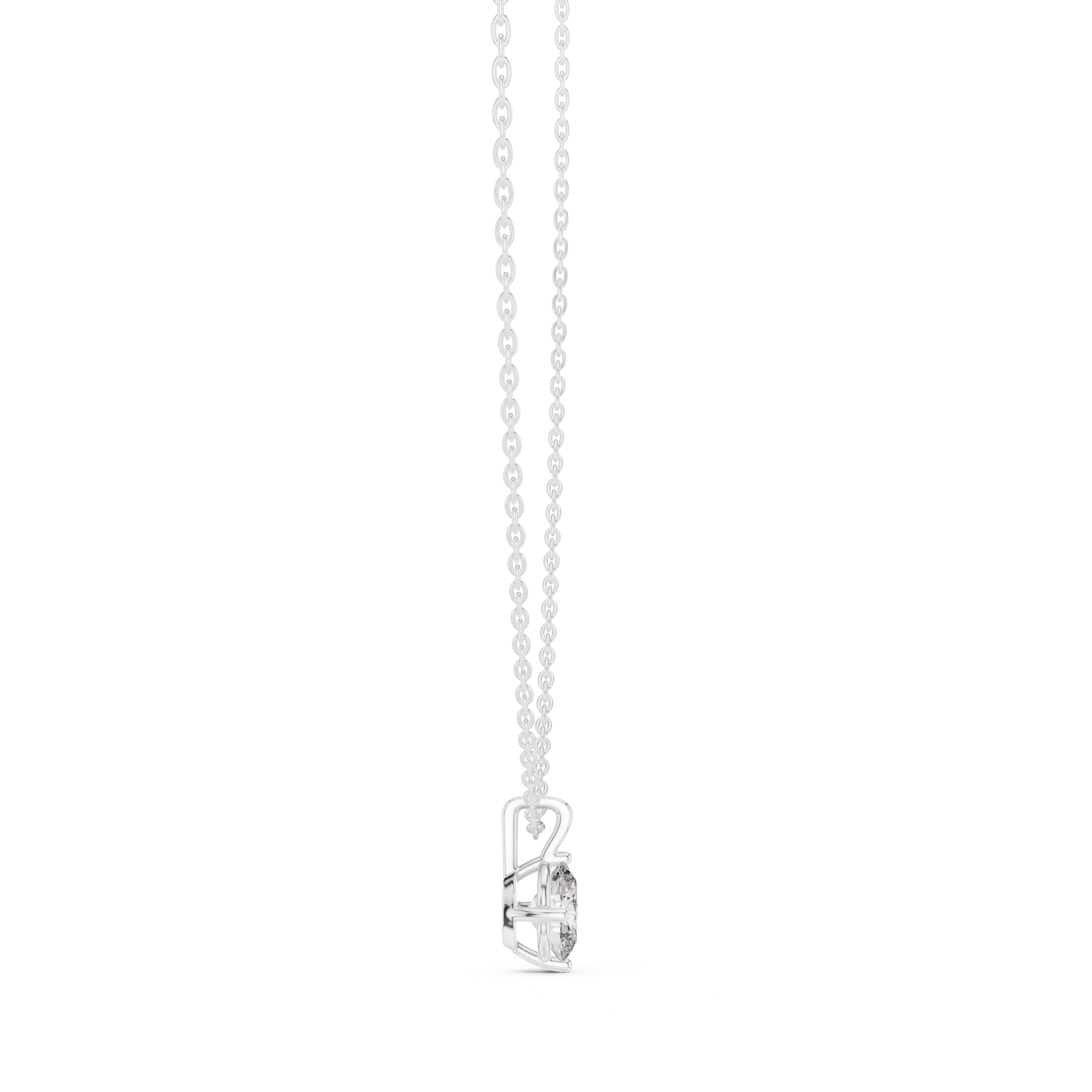 Elegant Oval Solitaire Pendant Necklace in Minimal Four-Prong Setting