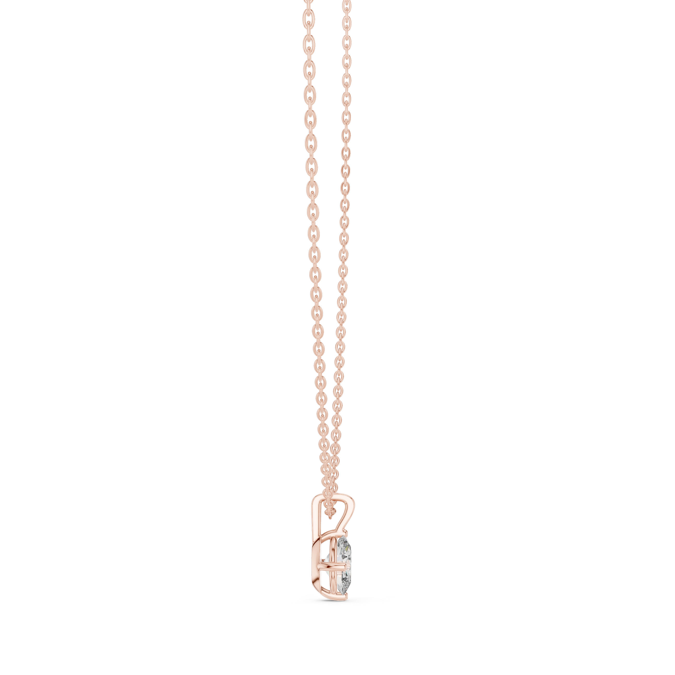 Minimal Oval Solitaire Pendant Necklace with Classic Four-Prong Setting