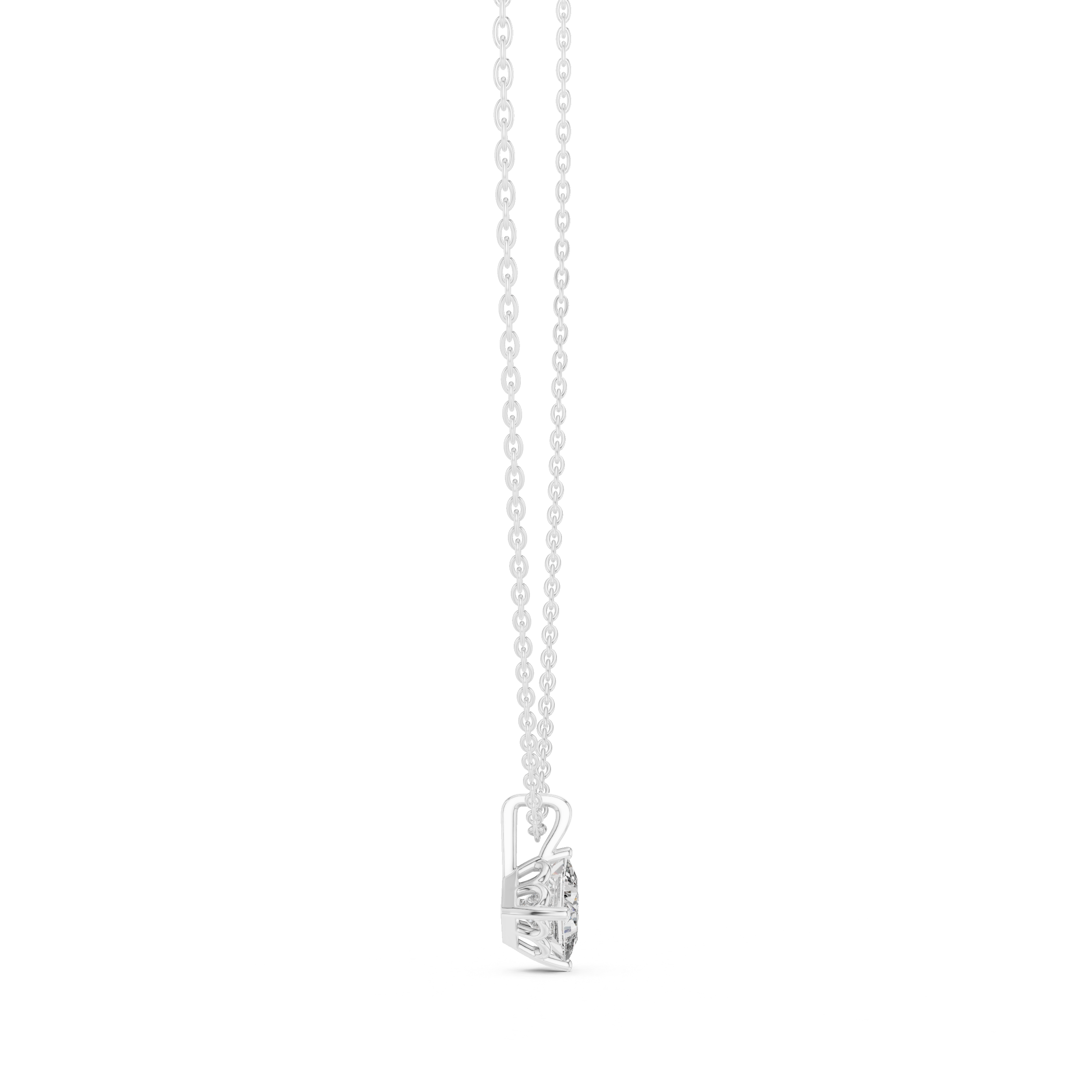 Princess Cut Solitaire Pendant Necklace in Classic Four-Prong Basket Setting
