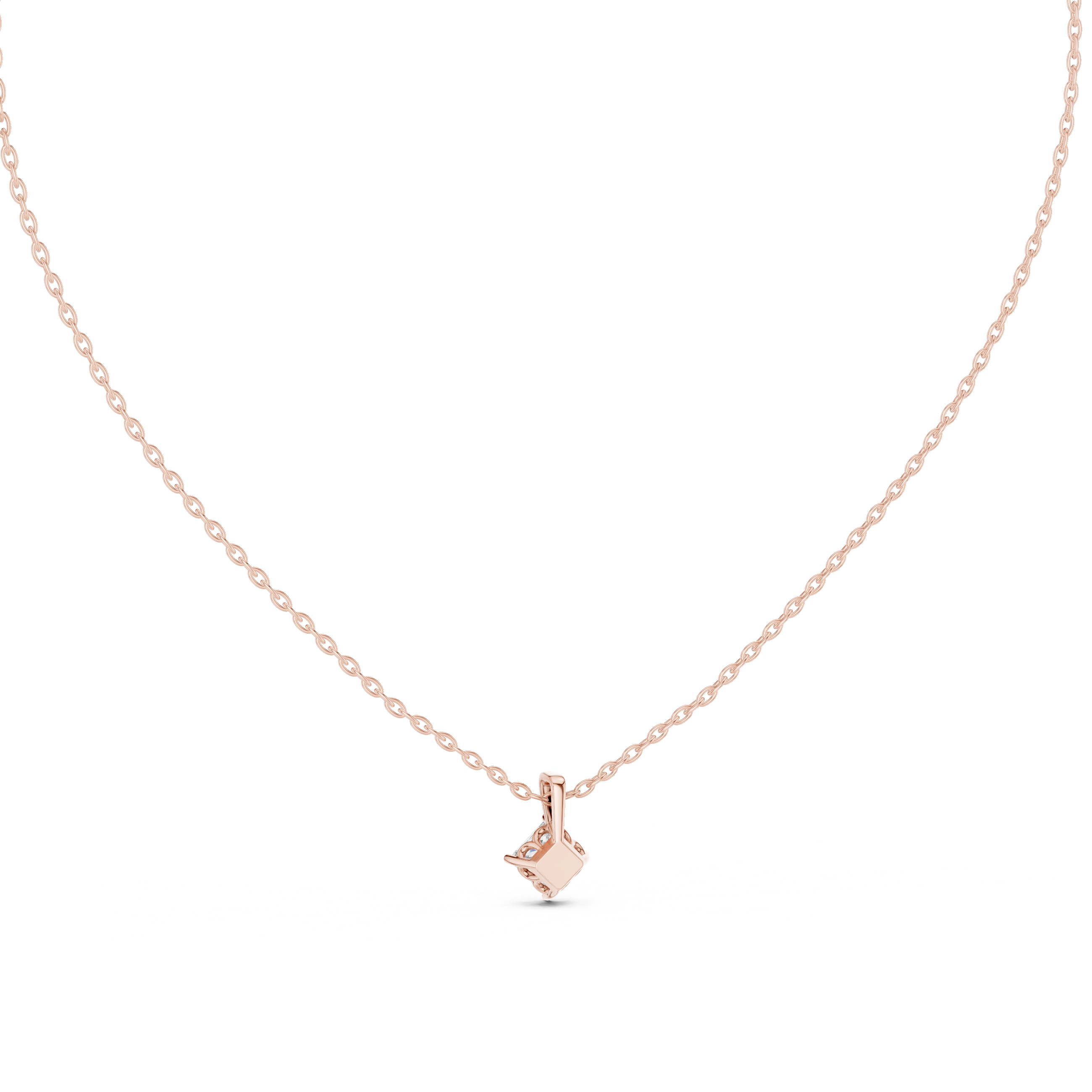 Princess Cut Diamond Solitaire Pendant Necklace