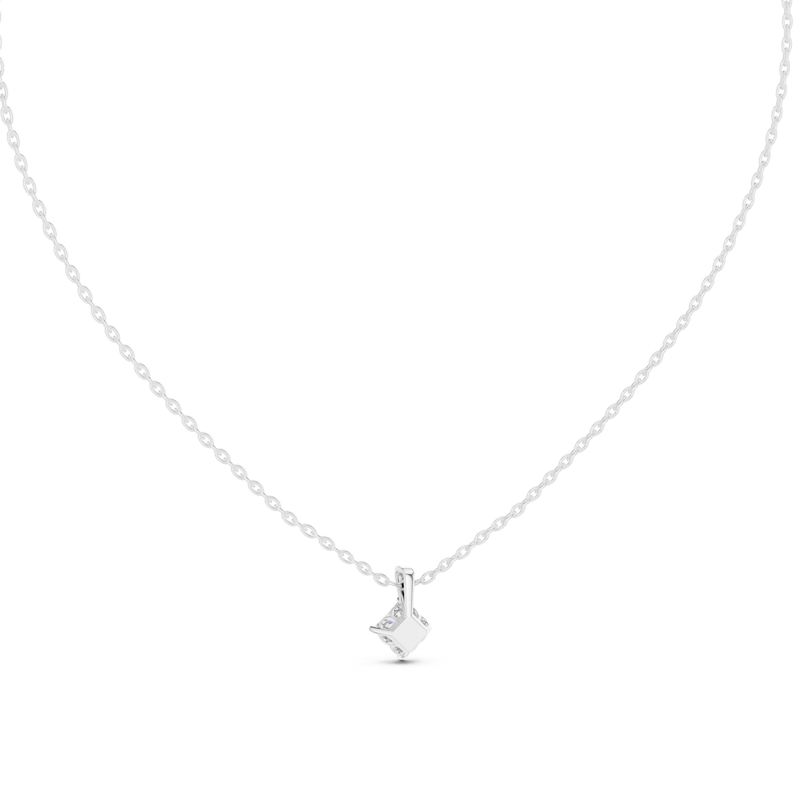 Princess Cut Diamond Solitaire Pendant Necklace