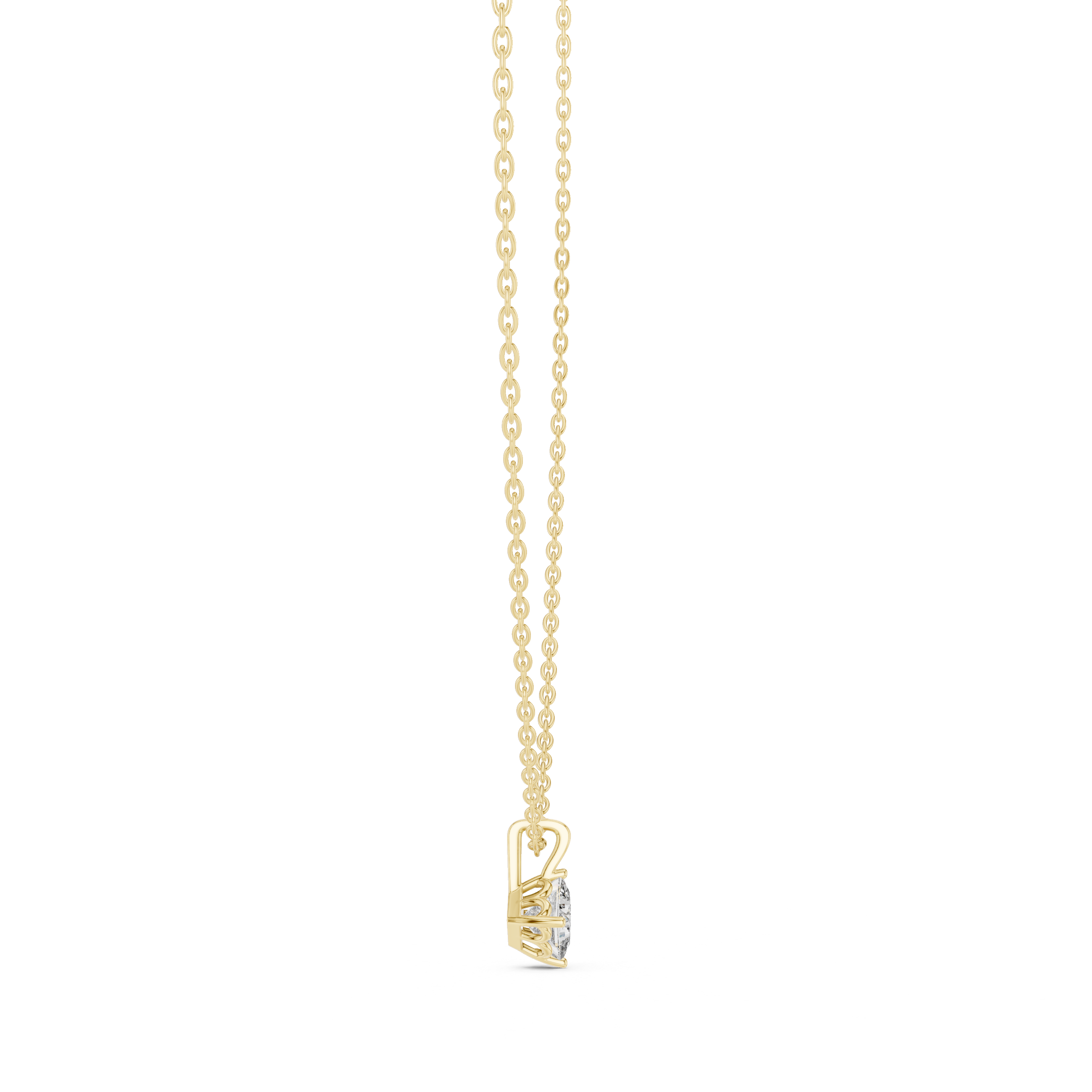 Princess Cut Diamond Solitaire Pendant Necklace