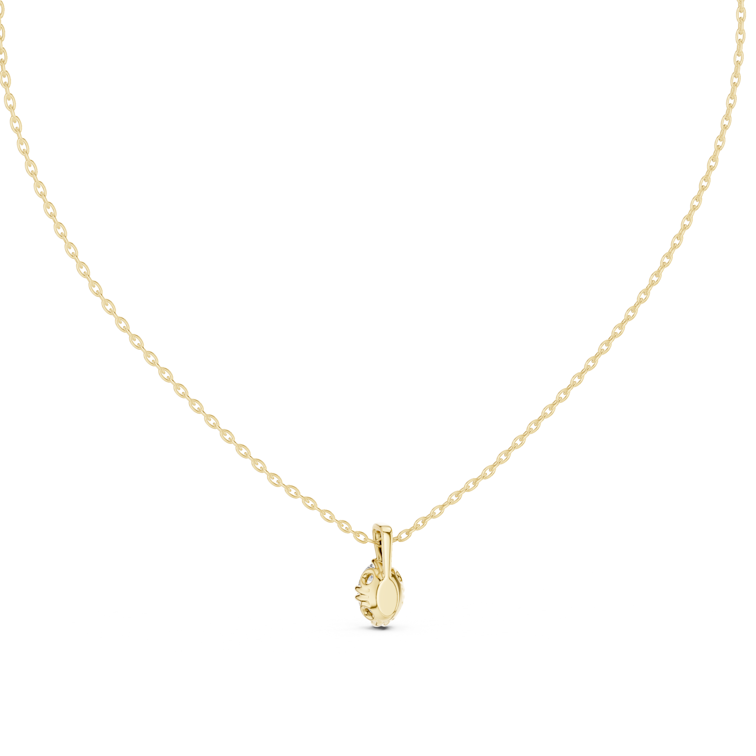 Oval Cut Diamond Solitaire Pendant Necklace (Classic Prong Setting)