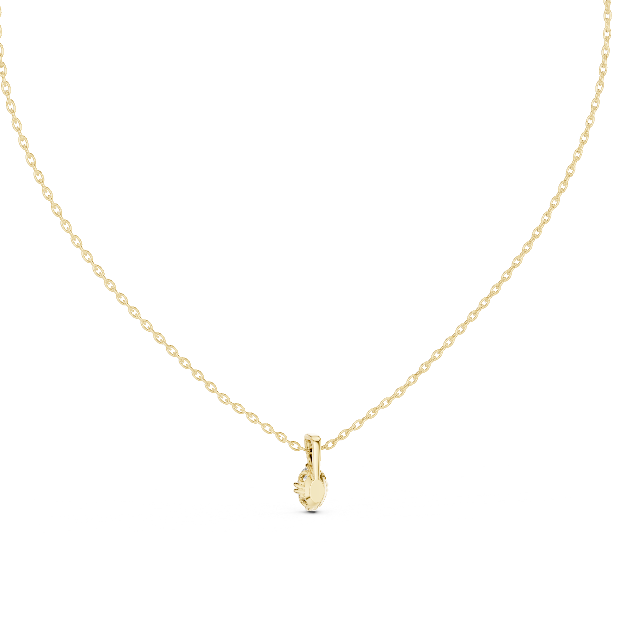 Oval Cut Diamond Solitaire Pendant Necklace (Minimal Classic Design)