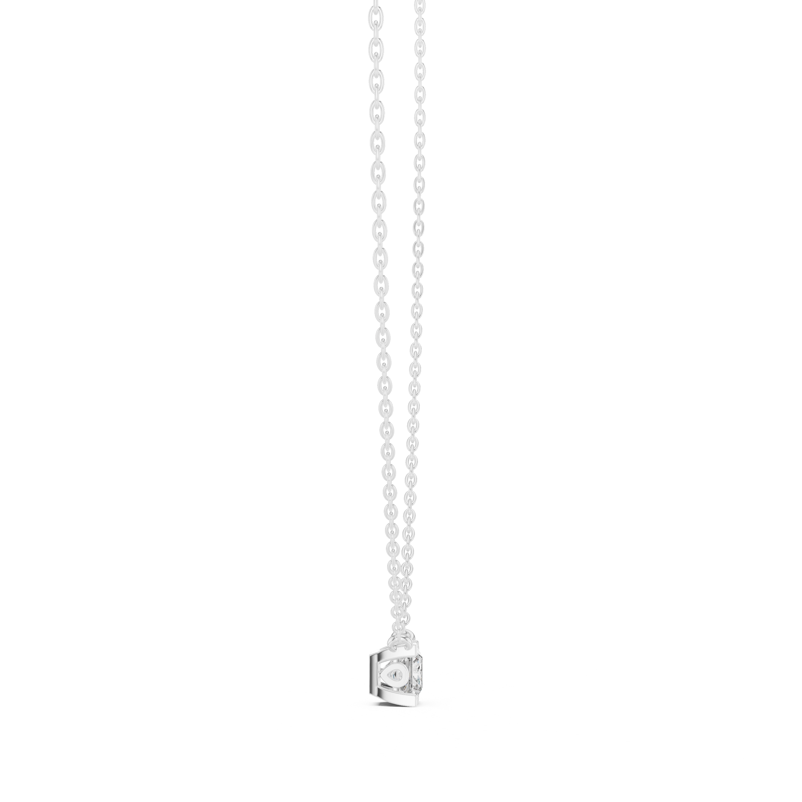 Princess Cut Diamond Solitaire Pendant Necklace (Modern Minimal Setting)