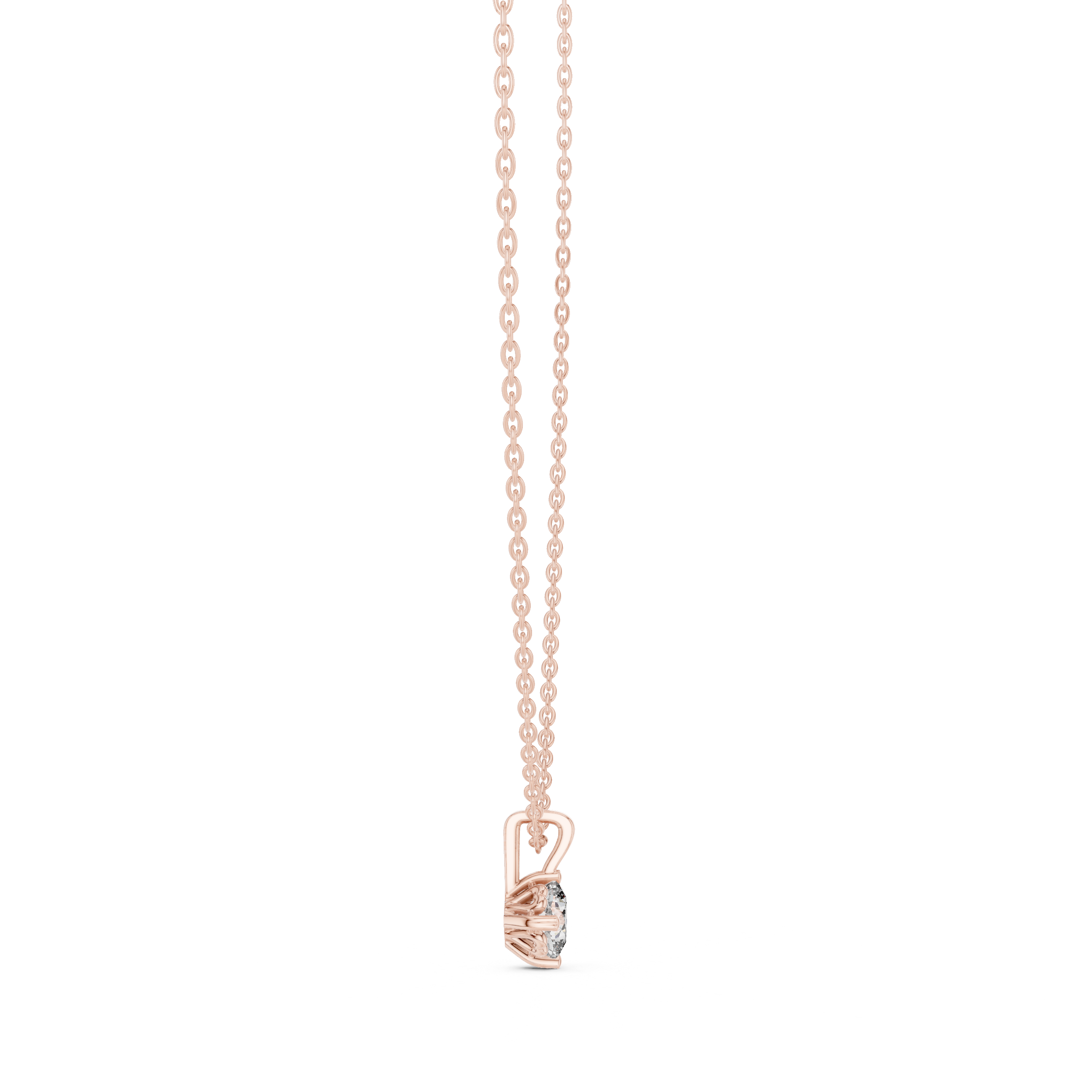 Minimal Cushion Cut Solitaire Necklace with Classic Open Basket Setting
