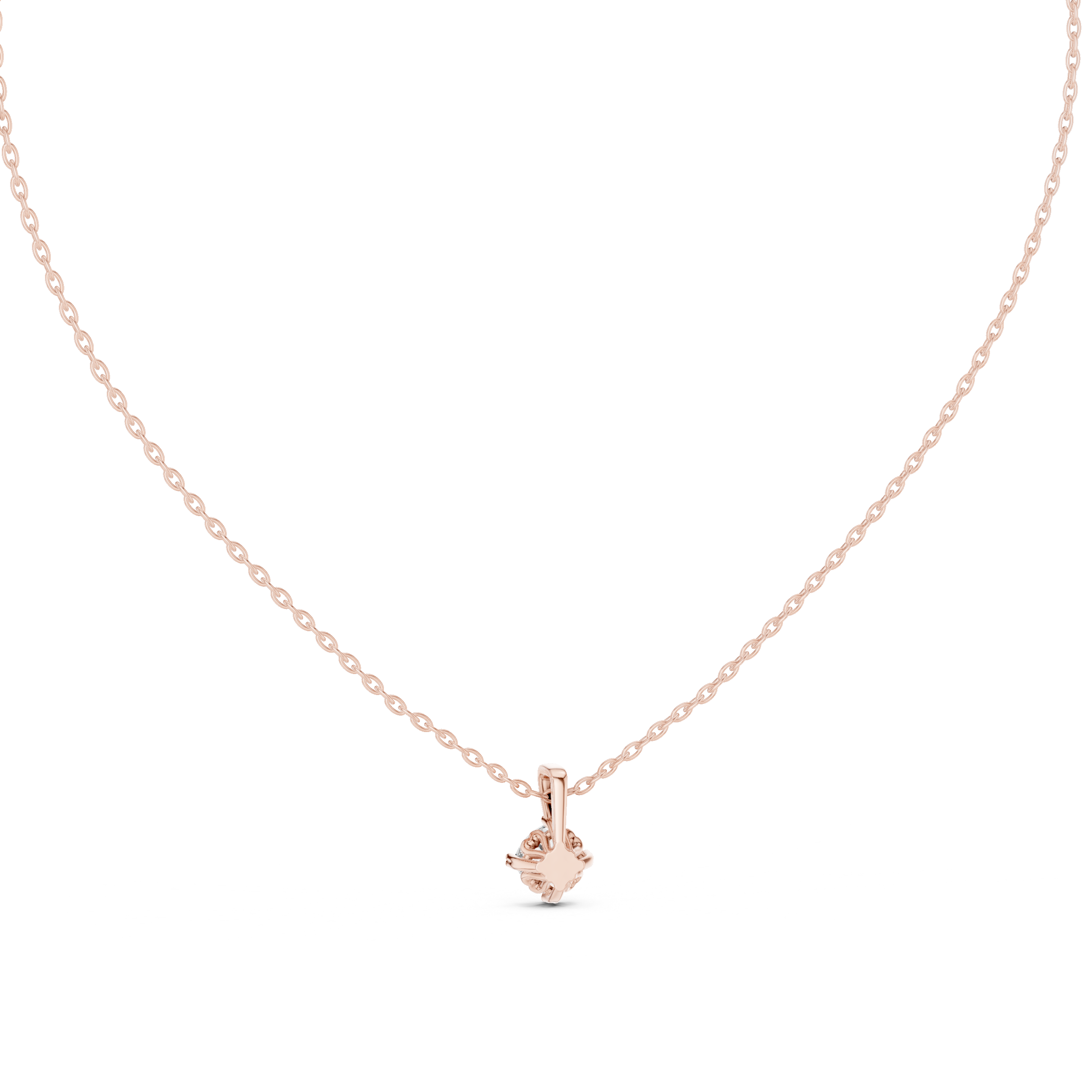 Minimal Cushion Cut Solitaire Necklace with Classic Open Basket Setting
