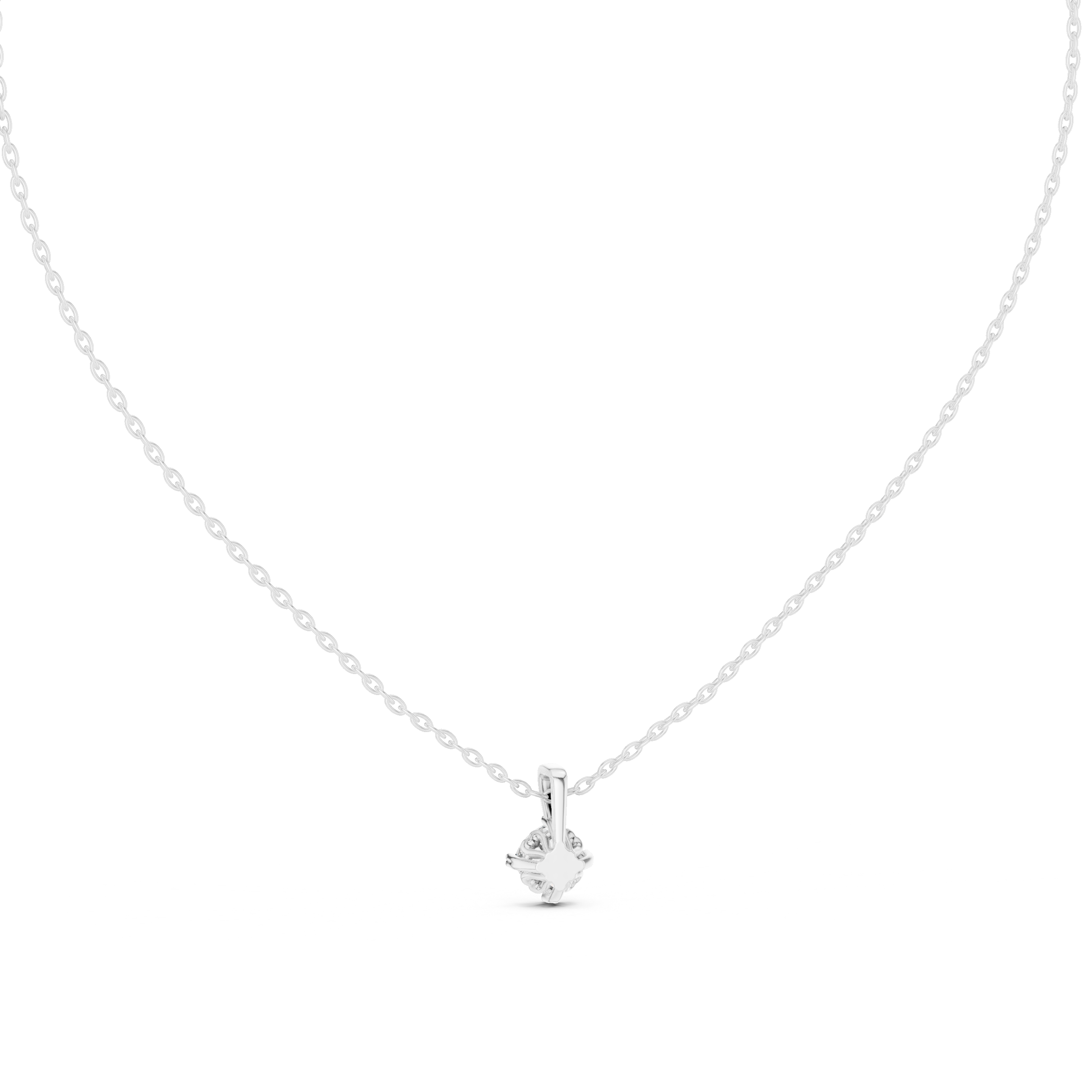 Minimal Cushion Cut Solitaire Necklace with Classic Open Basket Setting