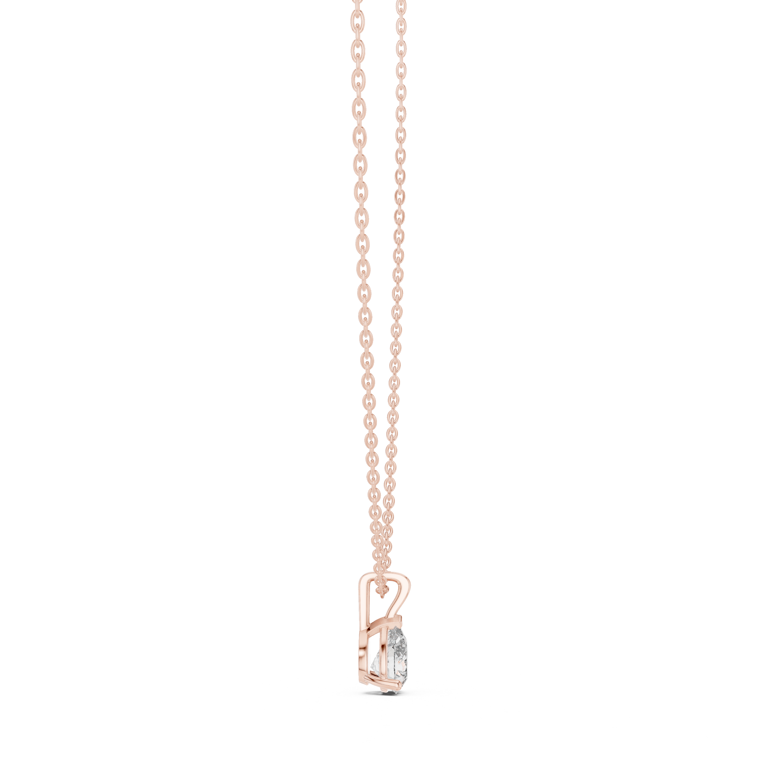 Pear Cut Solitaire Pendant Necklace – Minimal Teardrop Diamond Necklace