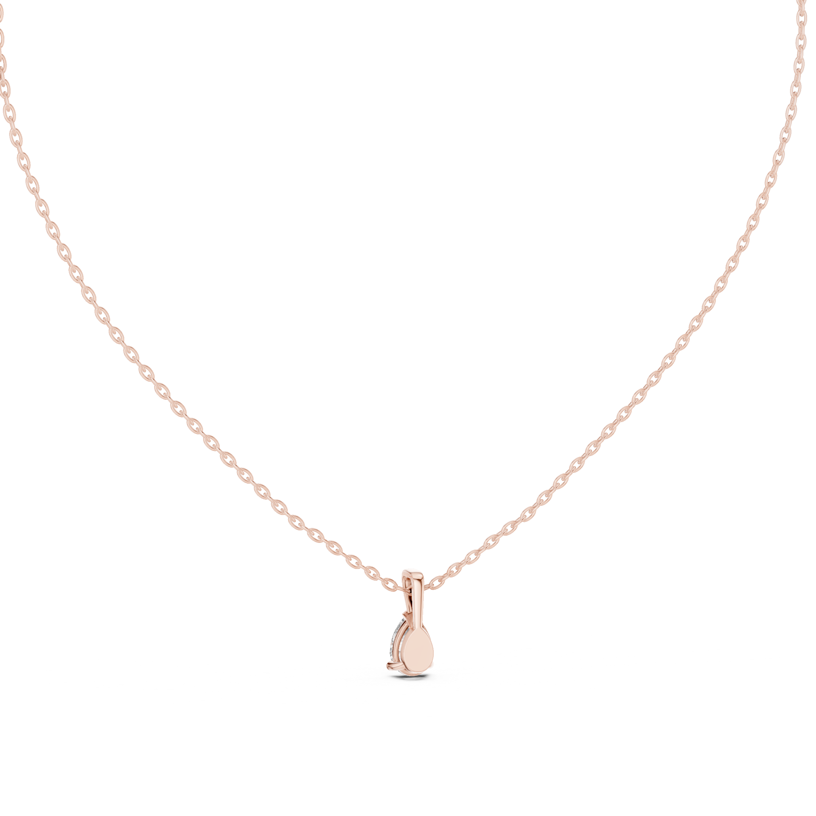 Pear Cut Solitaire Pendant Necklace – Minimal Teardrop Diamond Necklace in Gold