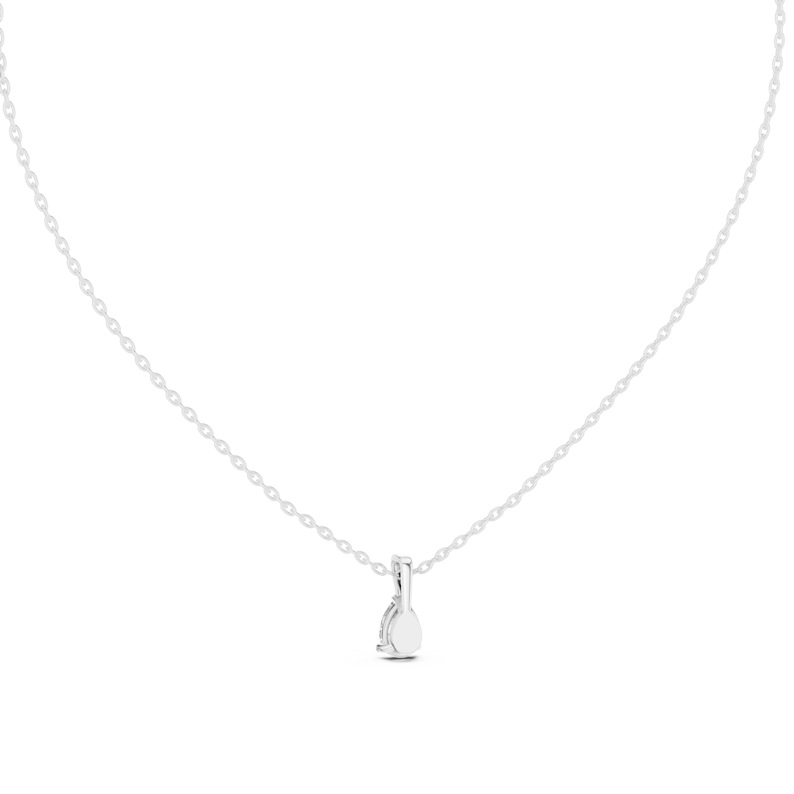 Pear Cut Solitaire Pendant Necklace – Minimal Teardrop Diamond Necklace in Gold