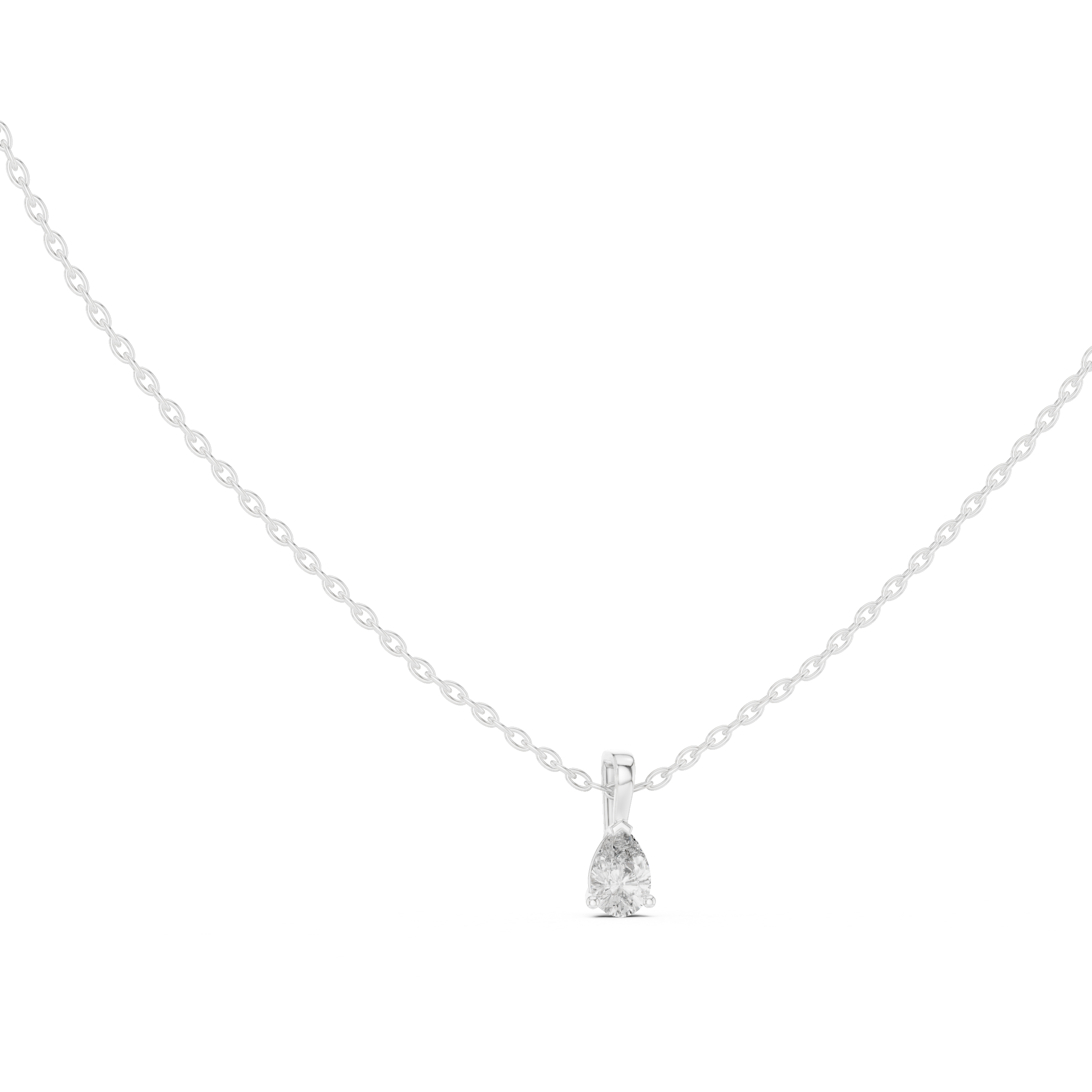 Minimal Pear Cut Solitaire Pendant Necklace – Dainty Teardrop Diamond Necklace