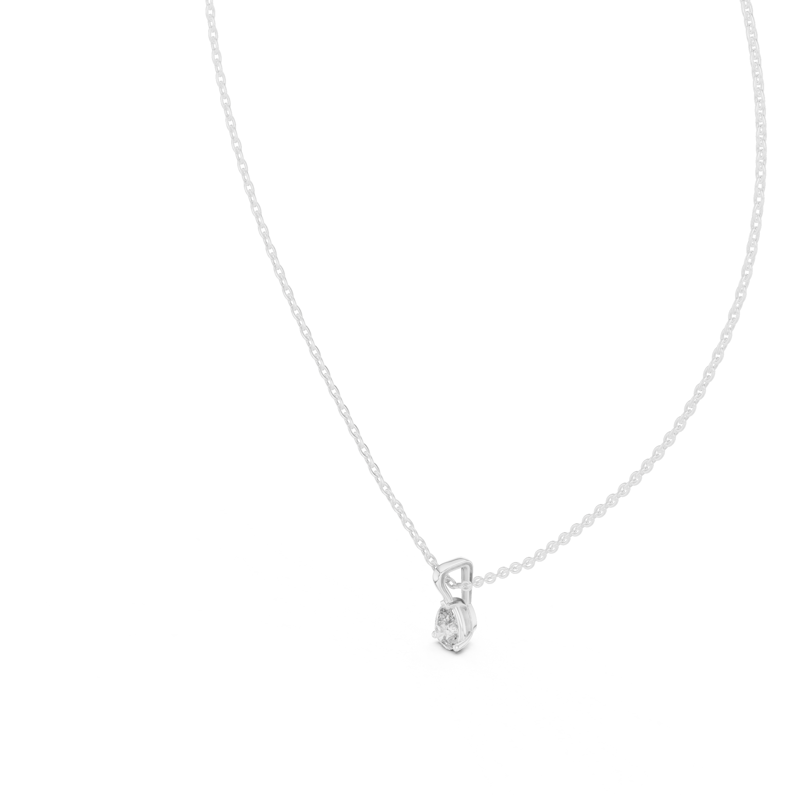 Minimal Pear Cut Solitaire Pendant Necklace – Dainty Teardrop Diamond Necklace