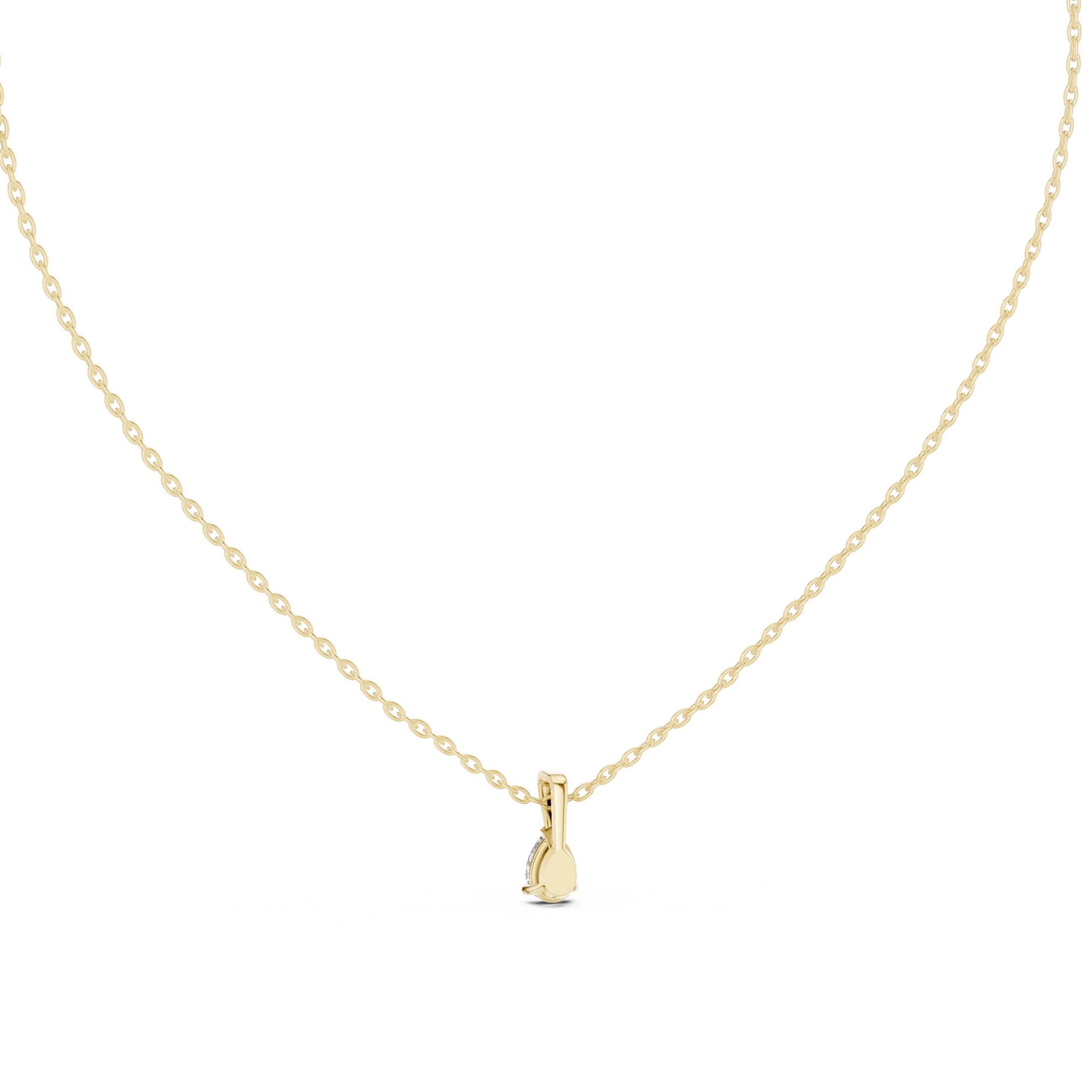 Minimal Pear Cut Solitaire Pendant Necklace – Dainty Teardrop Diamond Necklace