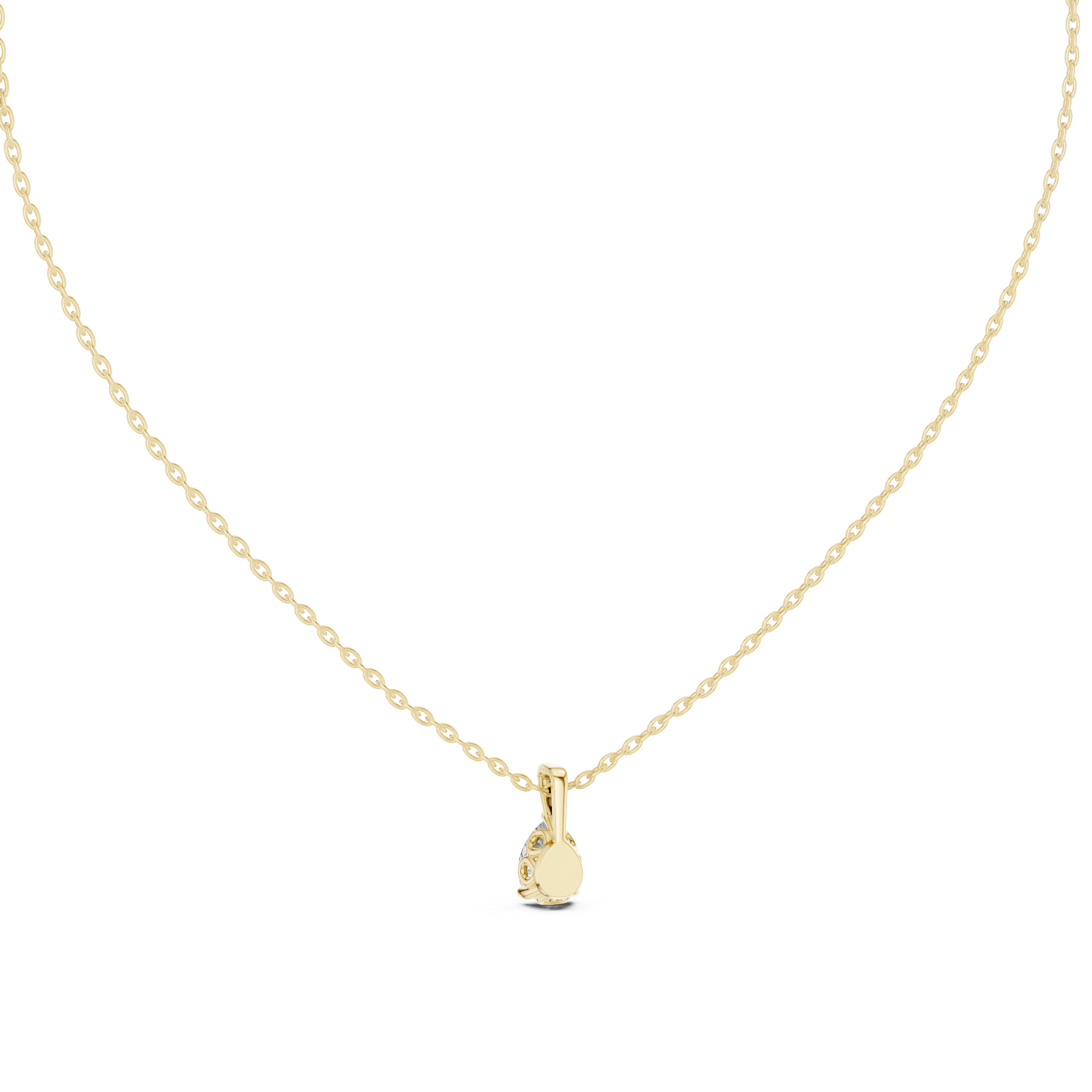 Pear Cut Diamond Solitaire Pendant Necklace (Large Size)