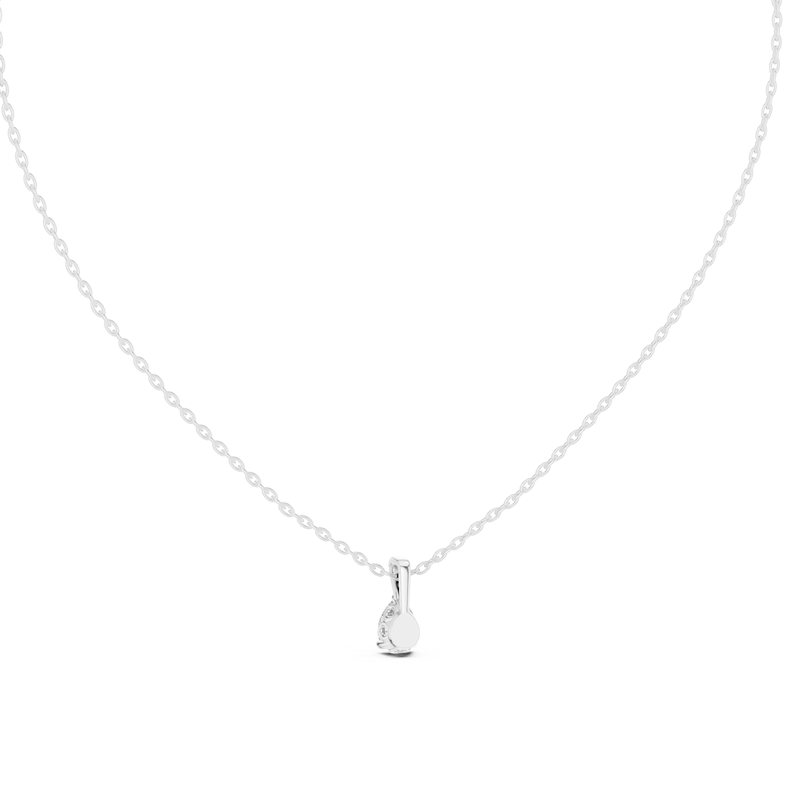 Pear Cut Solitaire Diamond Pendant Necklace