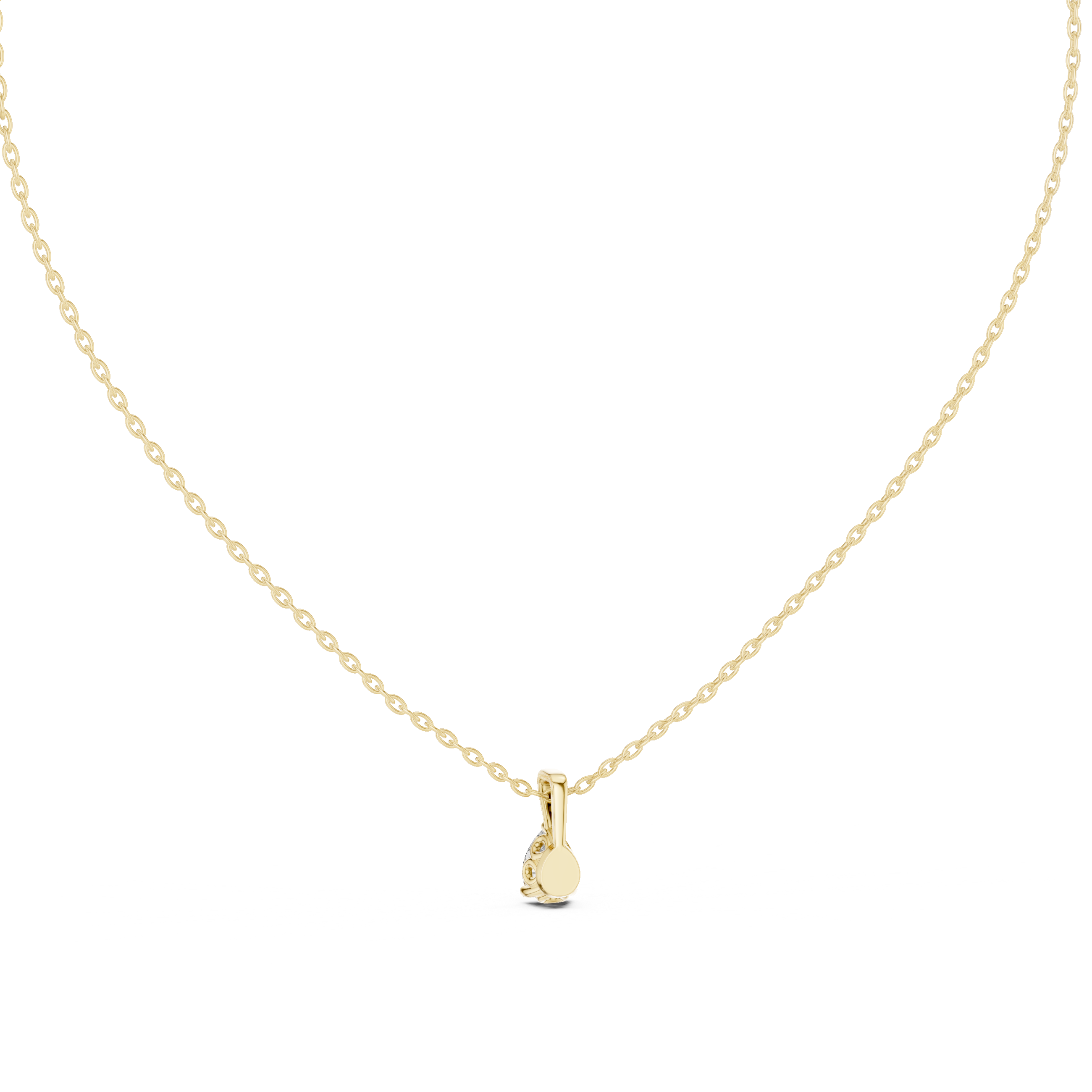 Pear Cut Solitaire Diamond Pendant Necklace