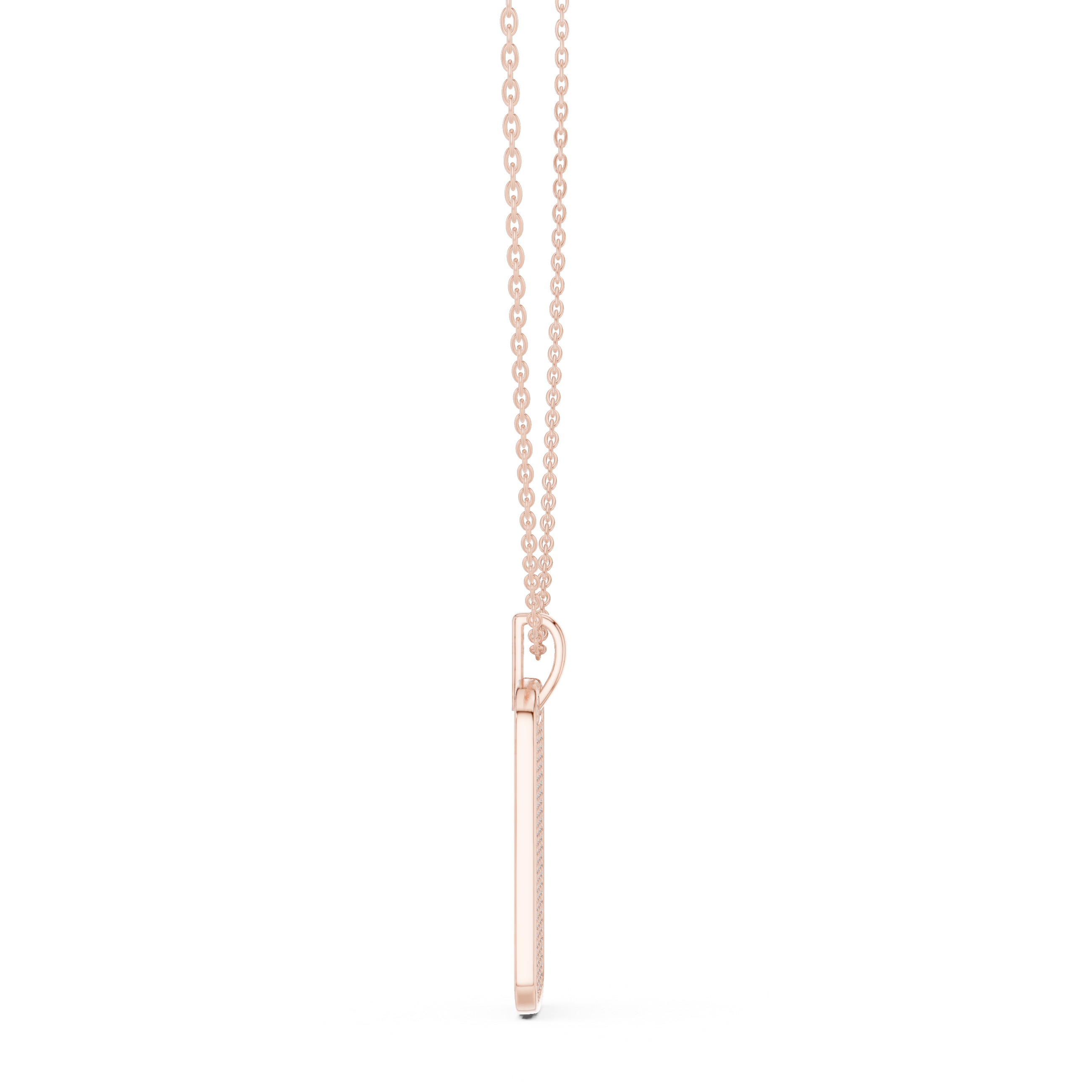 Pavé Diamond Dog Tag Pendant Necklace
