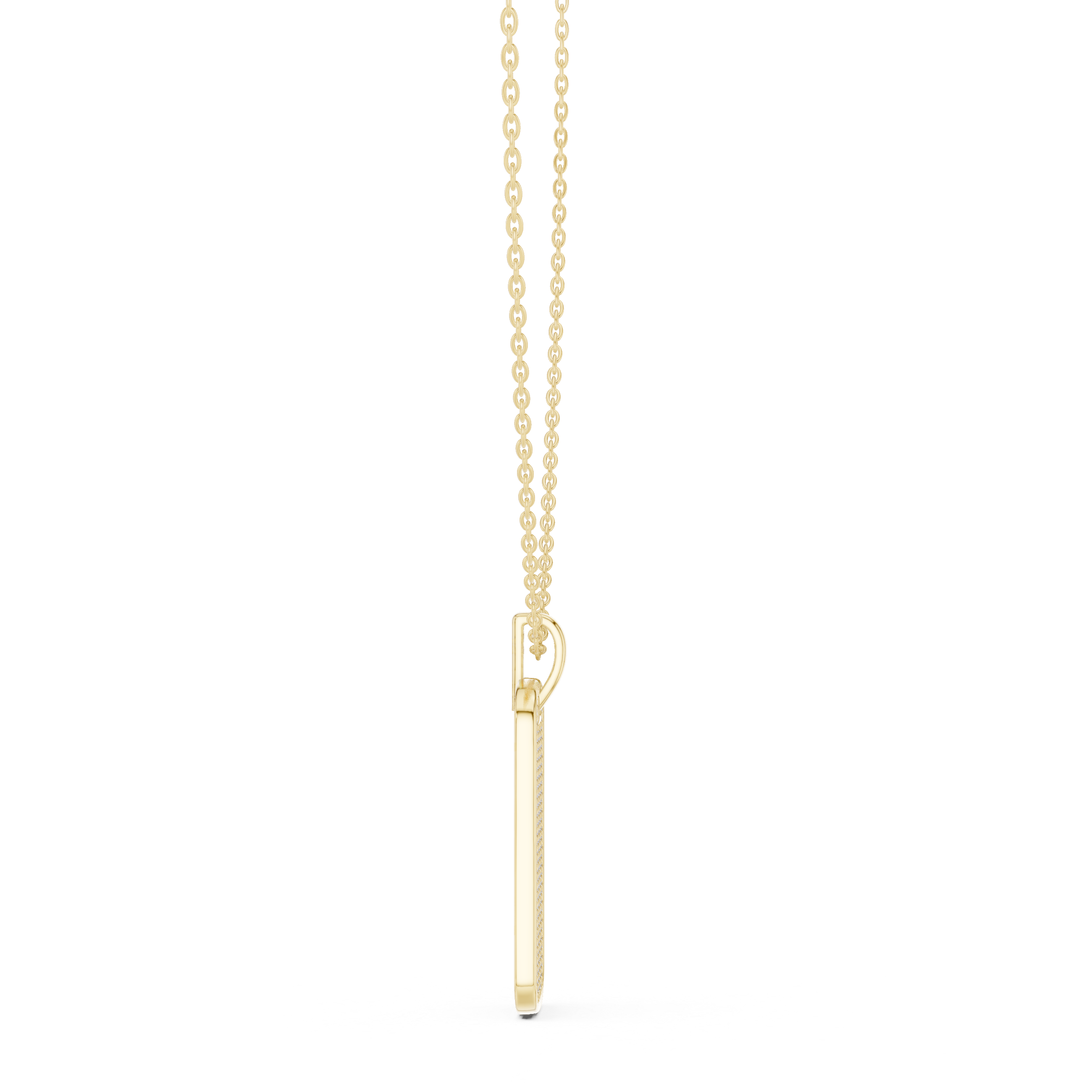 Pavé Diamond Dog Tag Pendant Necklace