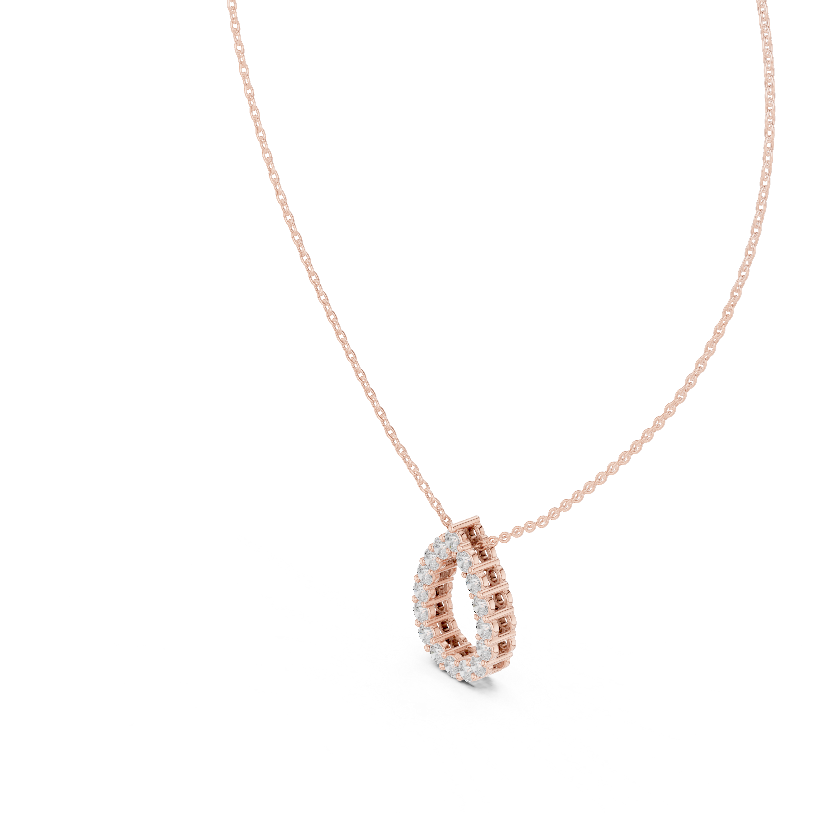 Diamond Teardrop Halo Pendant Necklace