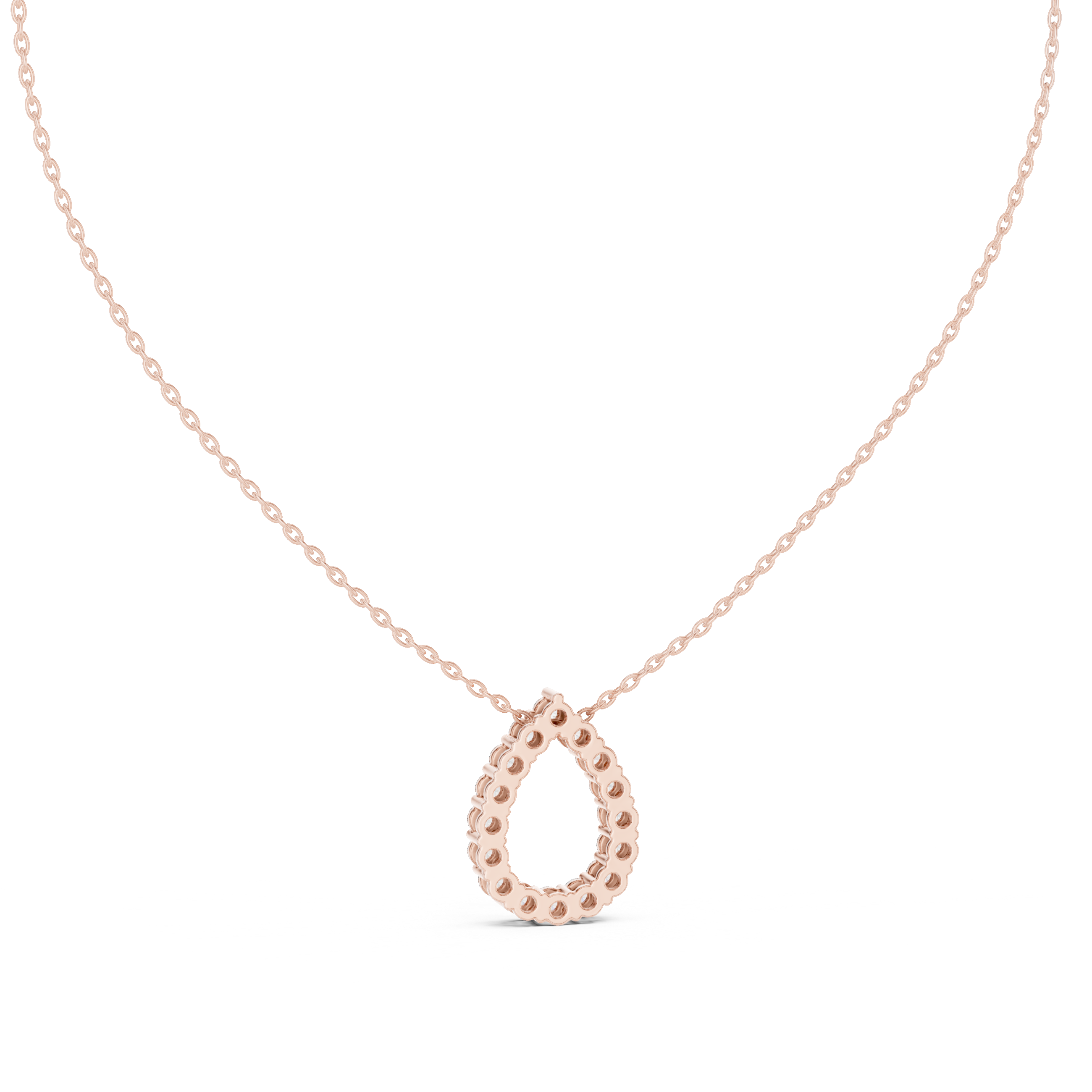 Diamond Teardrop Halo Pendant Necklace