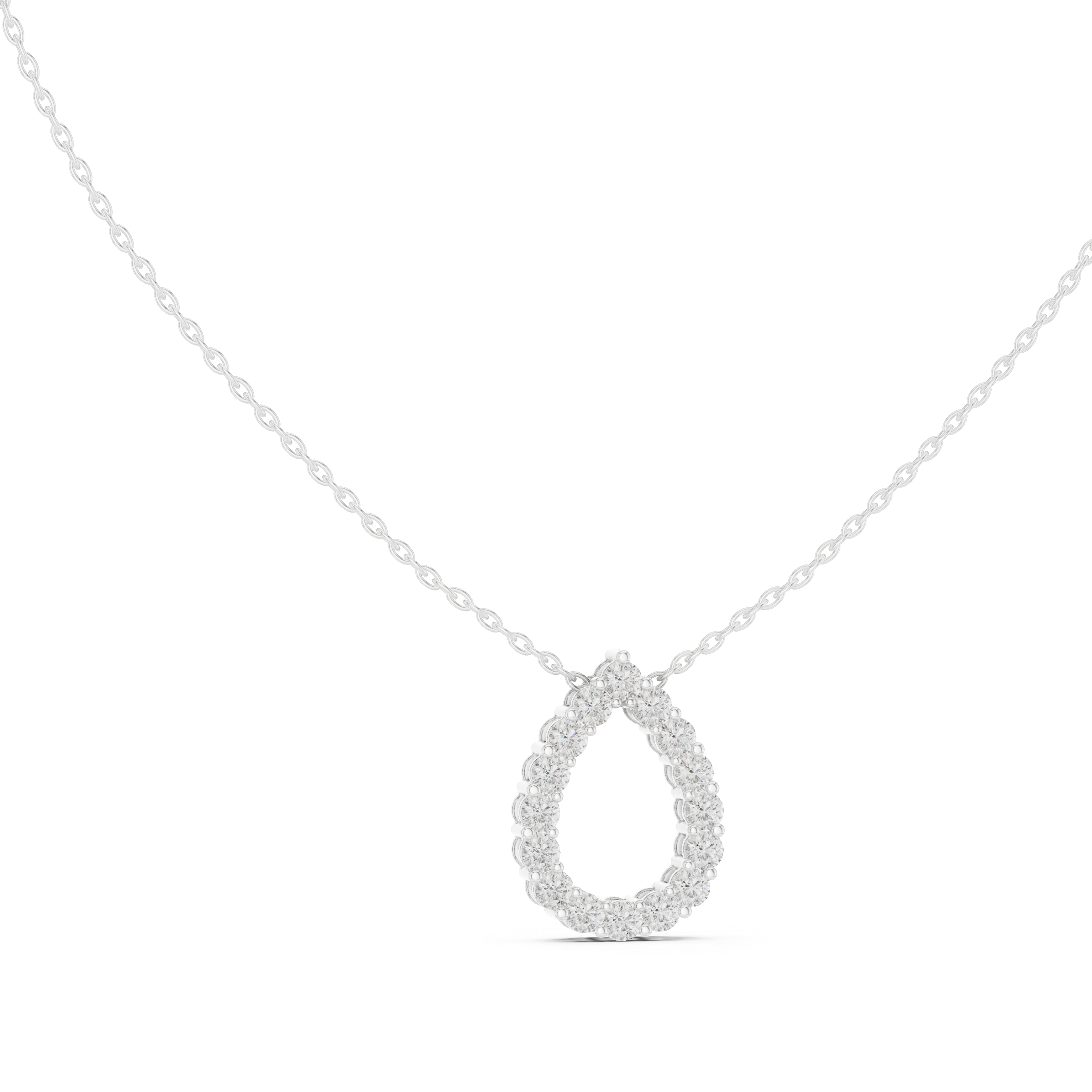 Diamond Teardrop Halo Pendant Necklace