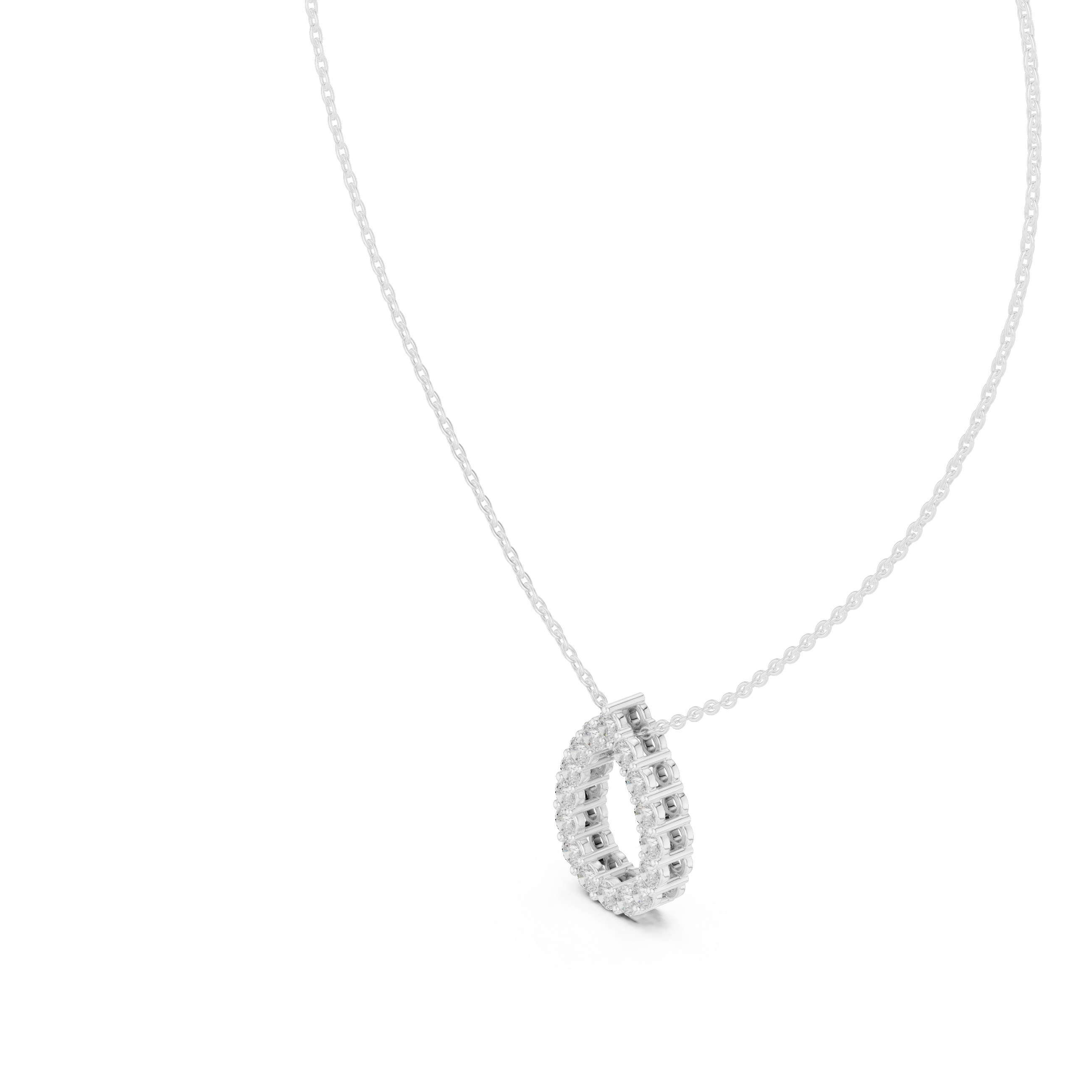 Diamond Teardrop Halo Pendant Necklace