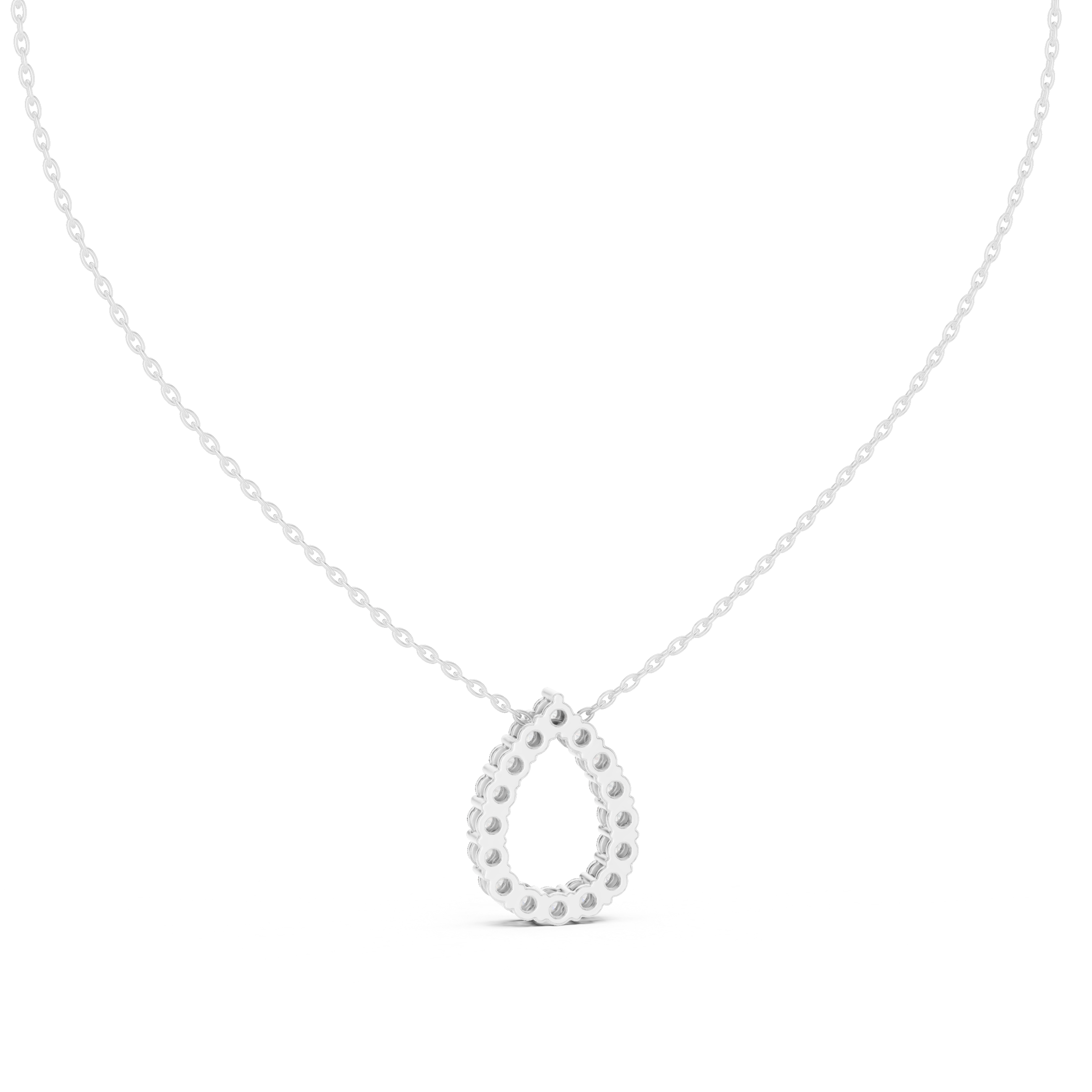 Diamond Teardrop Halo Pendant Necklace