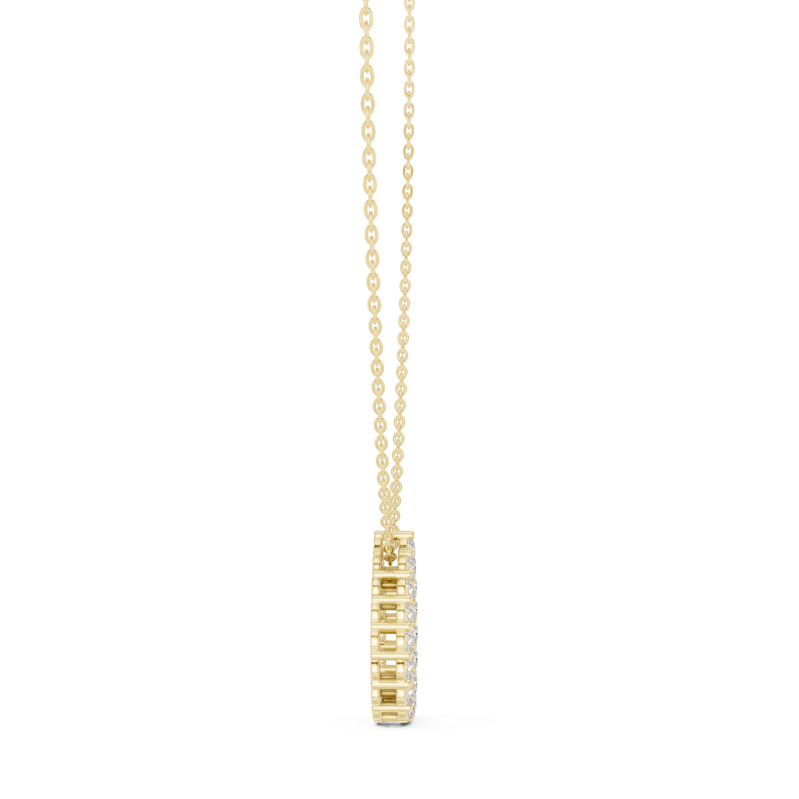 Diamond Teardrop Halo Pendant Necklace