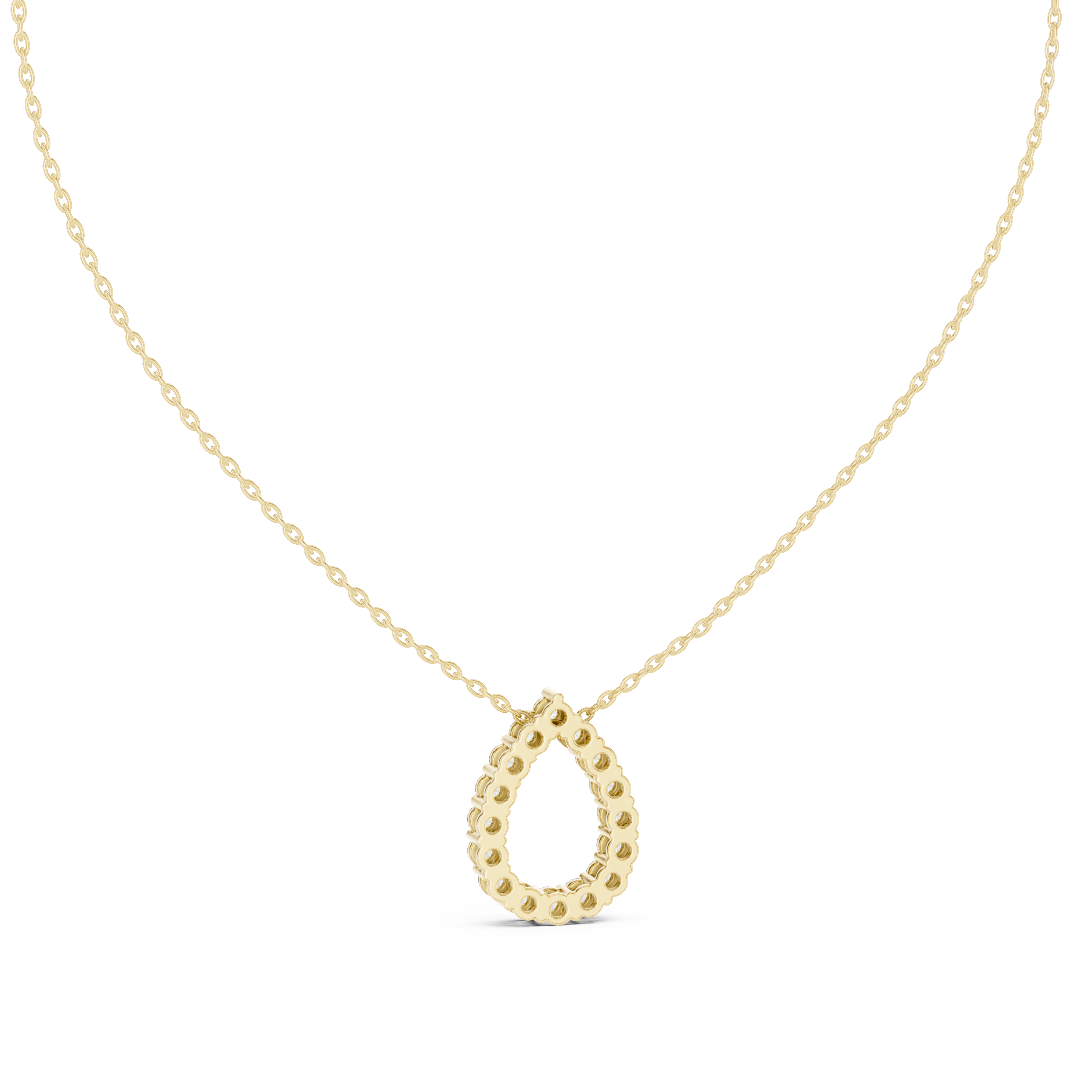 Diamond Teardrop Halo Pendant Necklace
