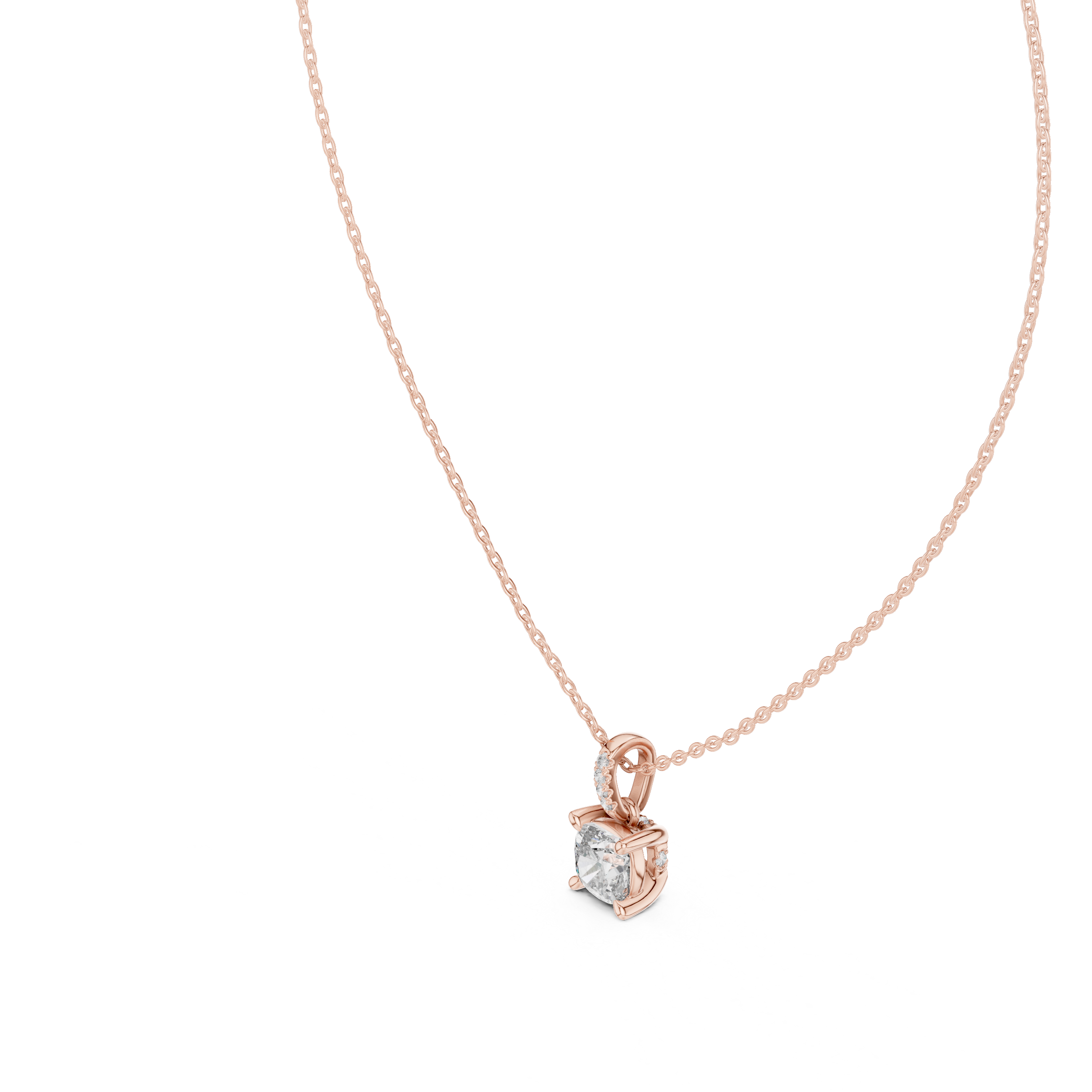 Classic Cushion Cut Diamond Pendant Necklace – Minimal Elegance