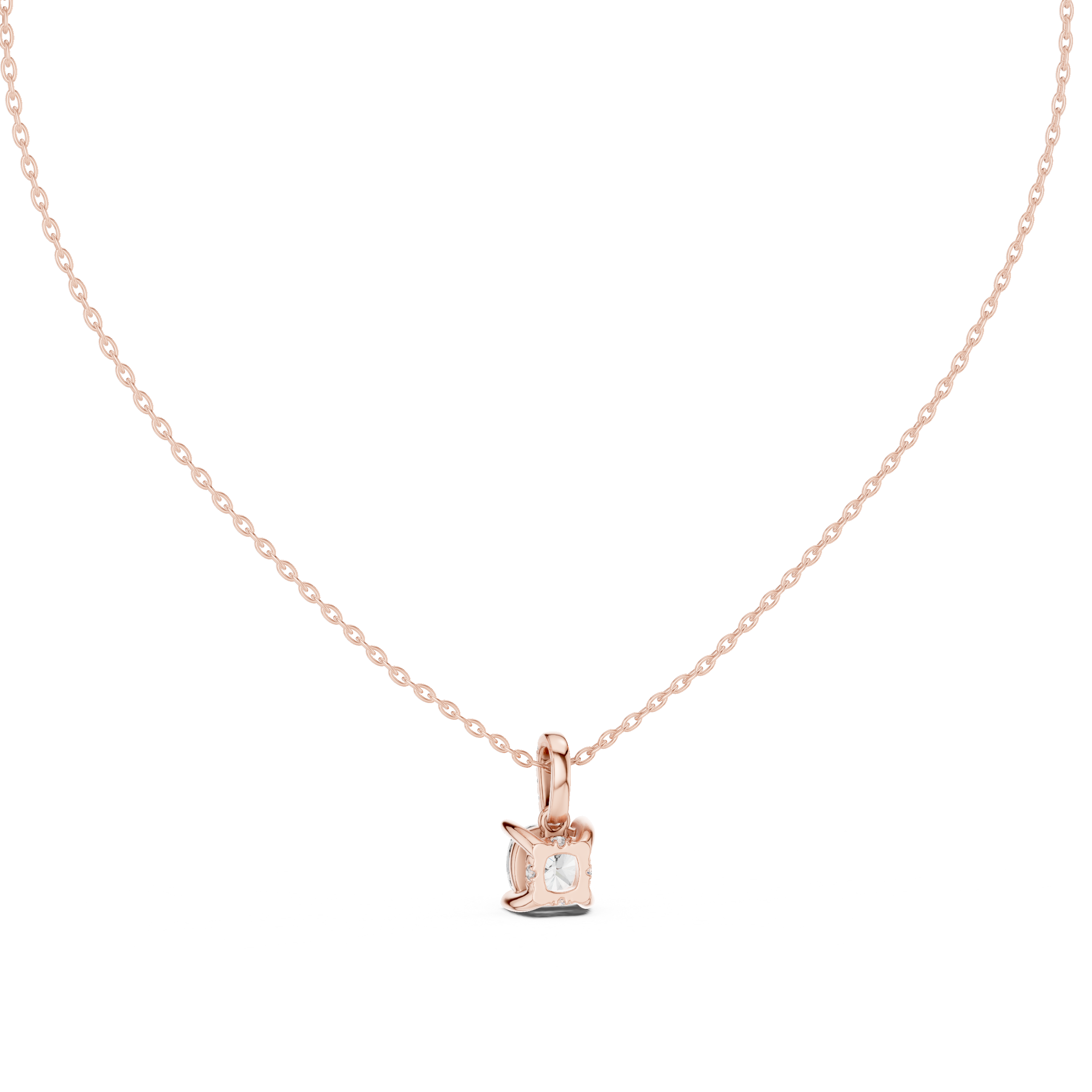 Classic Cushion Cut Diamond Pendant Necklace – Minimal Elegance