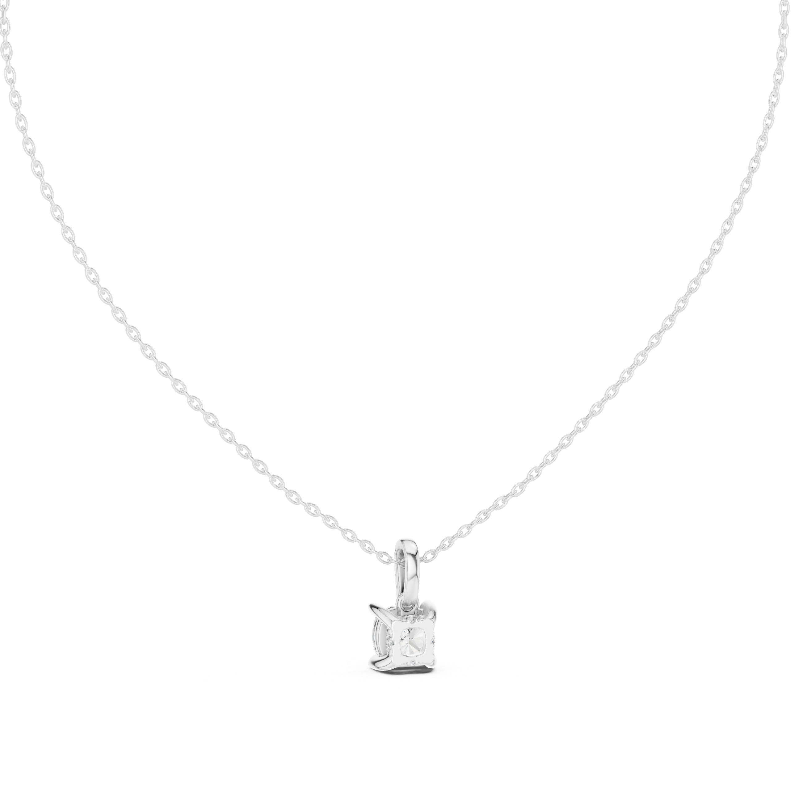 Classic Cushion Cut Diamond Pendant Necklace – Minimal Elegance