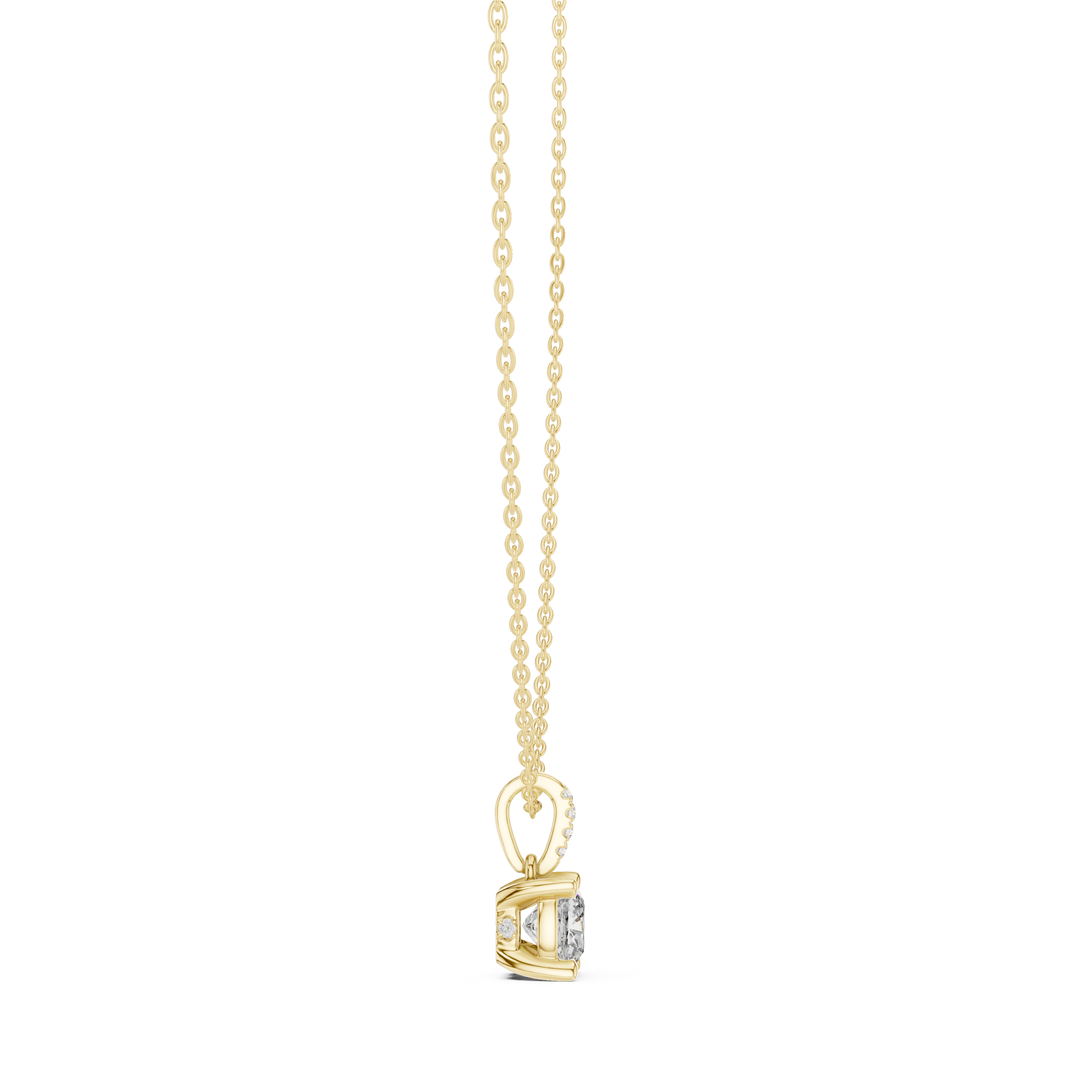 Classic Cushion Cut Diamond Pendant Necklace – Minimal Elegance