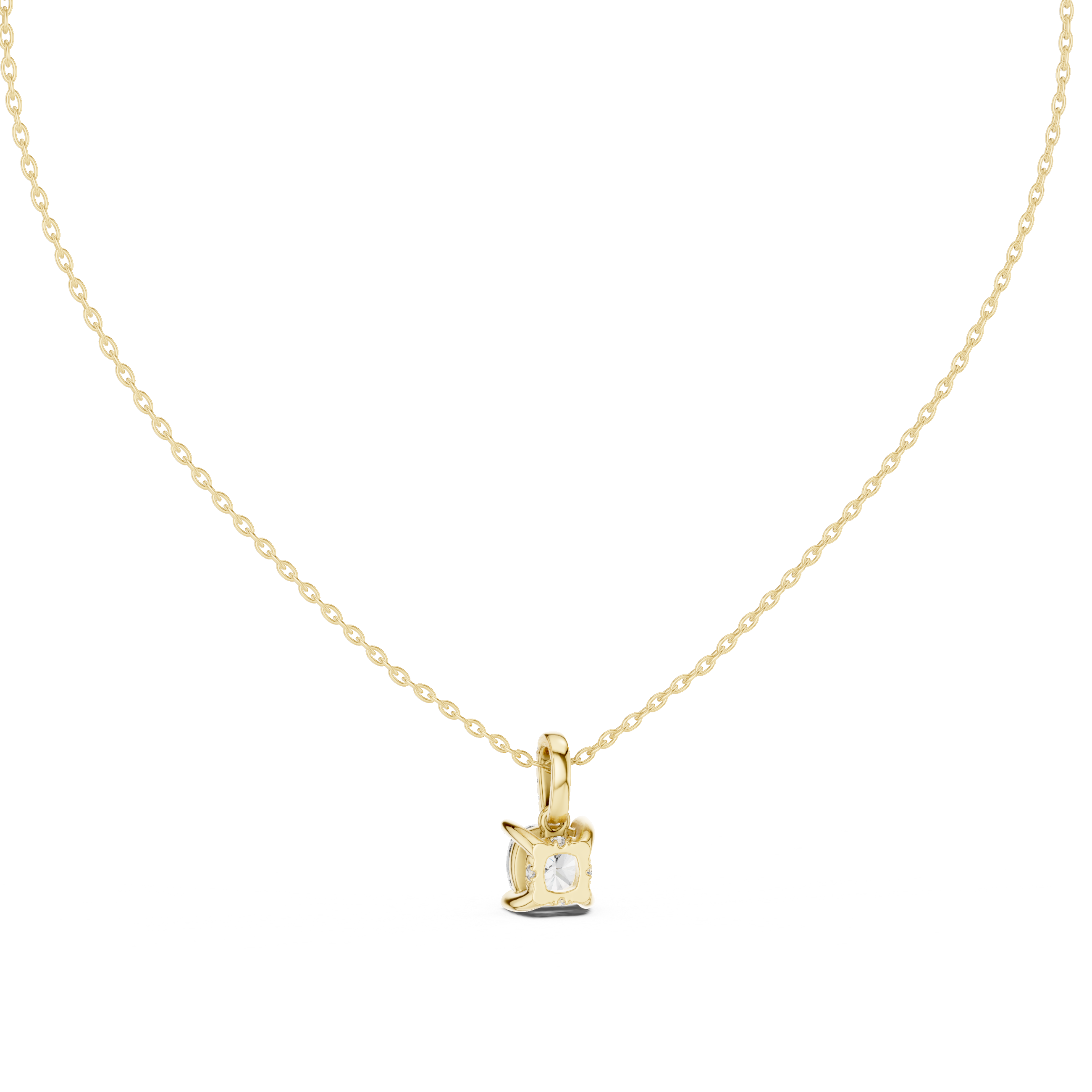 Classic Cushion Cut Diamond Pendant Necklace – Minimal Elegance